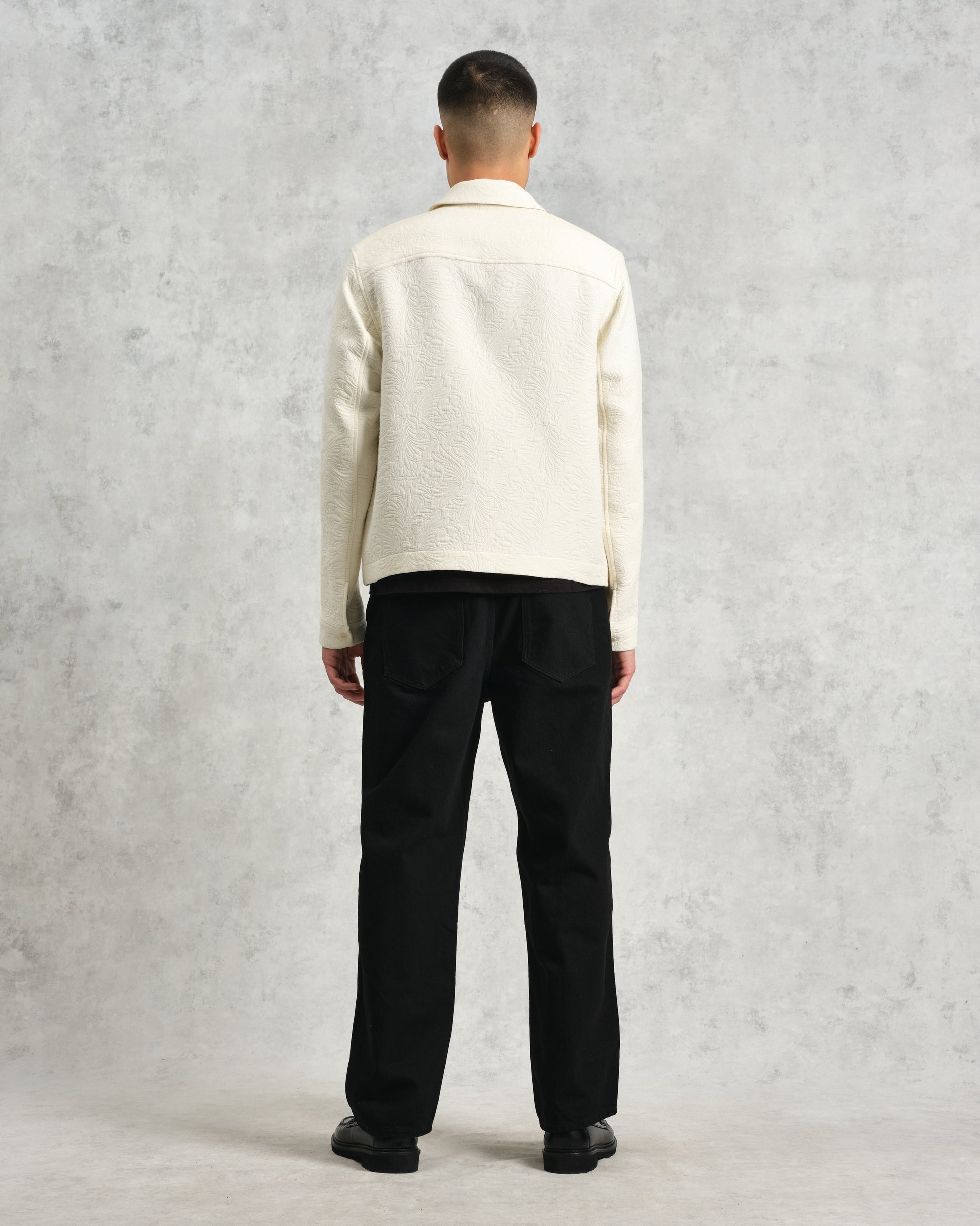 wax london men's Eldon - Ecru Meadow Jacquard Jacket