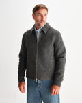 wax london men's Eldon - Mid Grey Boiled Wool Jacket