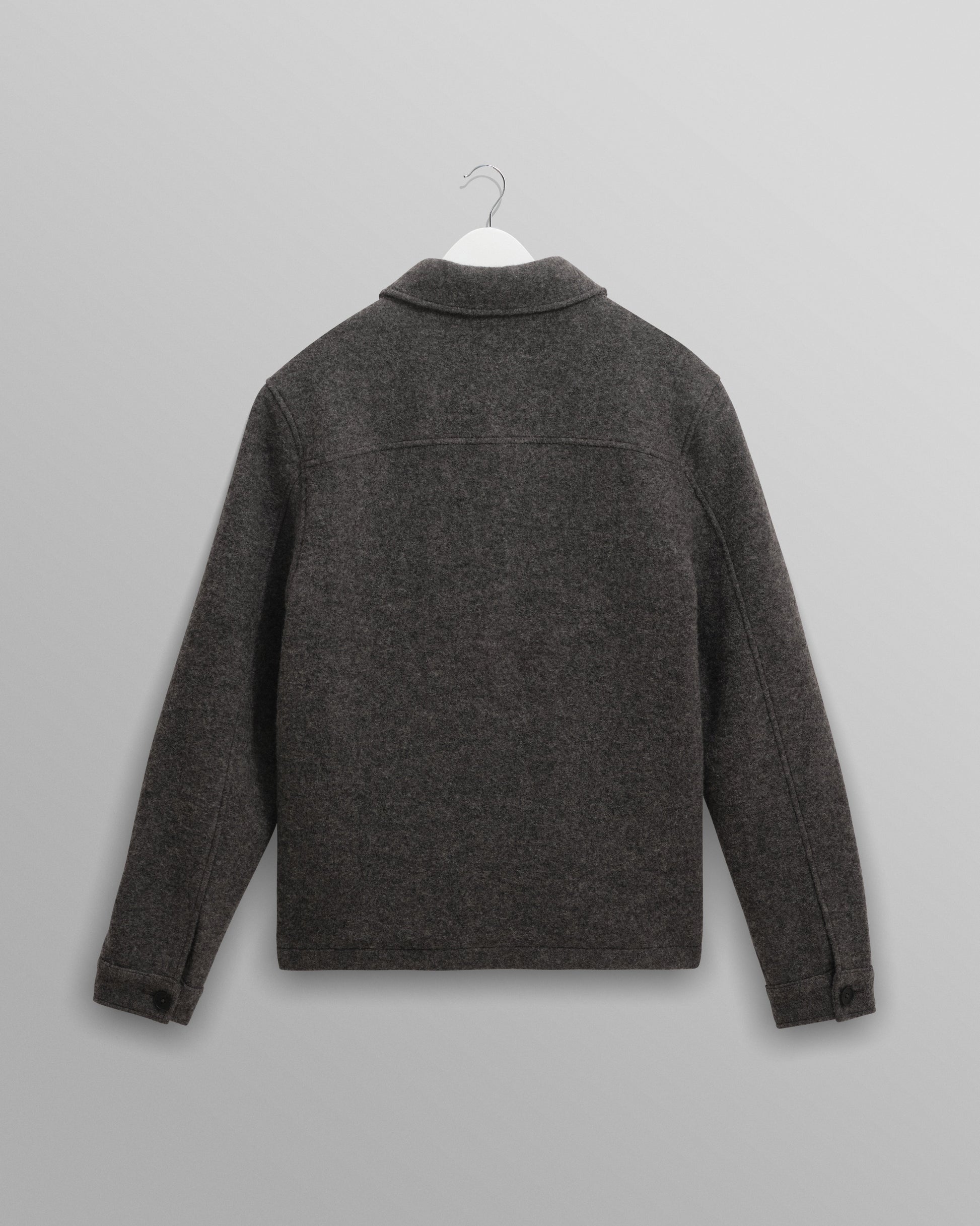 wax london men's Eldon - Mid Grey Boiled Wool Jacket