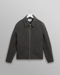 wax london men's Eldon - Mid Grey Boiled Wool Jacket