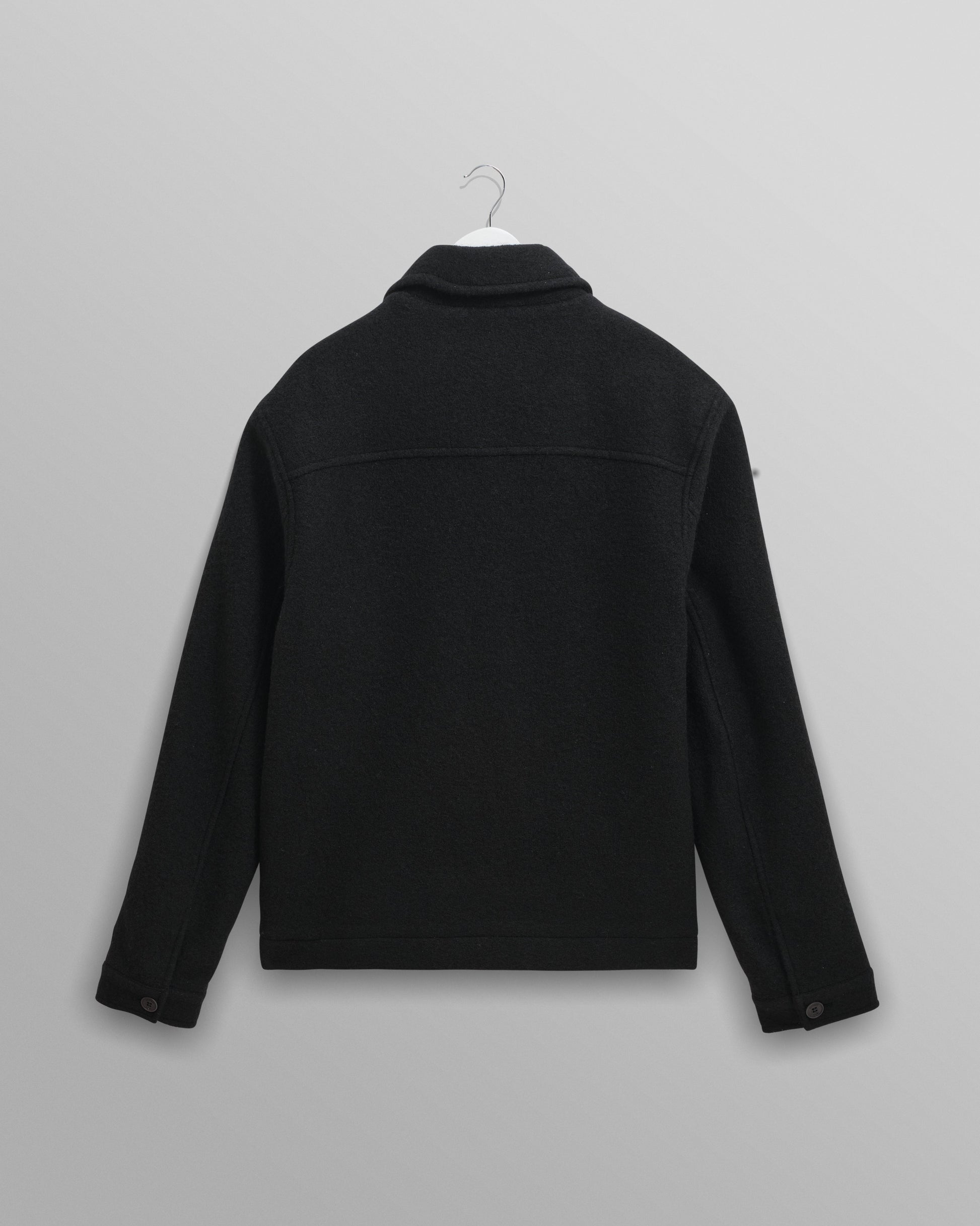 wax london men's Eldon - Midnight Navy Boiled Wool Jacket