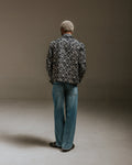 wax london men's Eldon - Navy Flower Stamp Jacquard Jacket