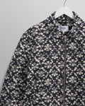 wax london men's Eldon - Navy Flower Stamp Jacquard Jacket