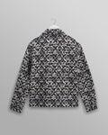 wax london men's Eldon - Navy Flower Stamp Jacquard Jacket