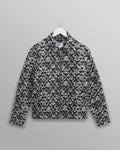 wax london men's Eldon - Navy Flower Stamp Jacquard Jacket