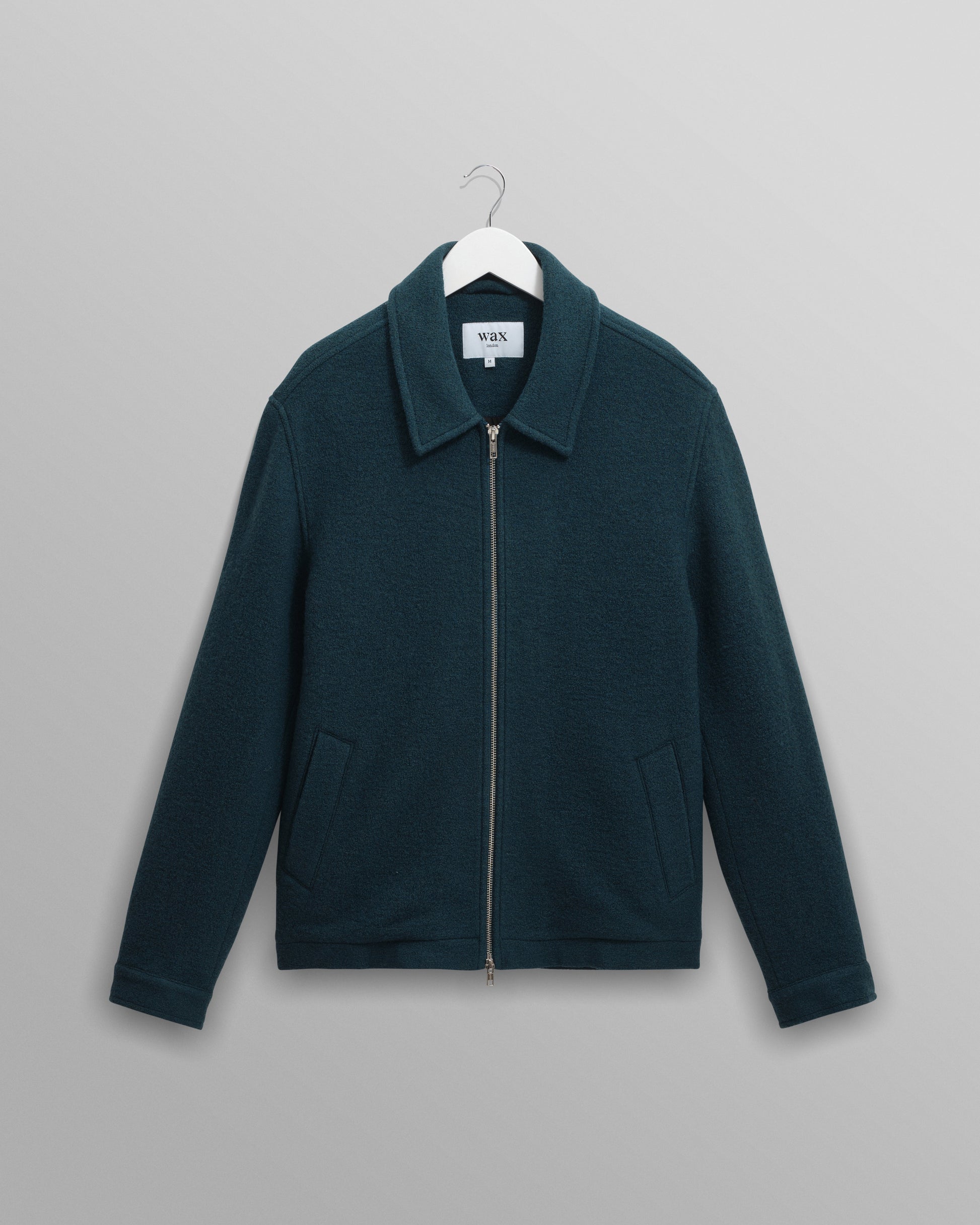 wax london men's Eldon - Teal Boiled Wool Jacket