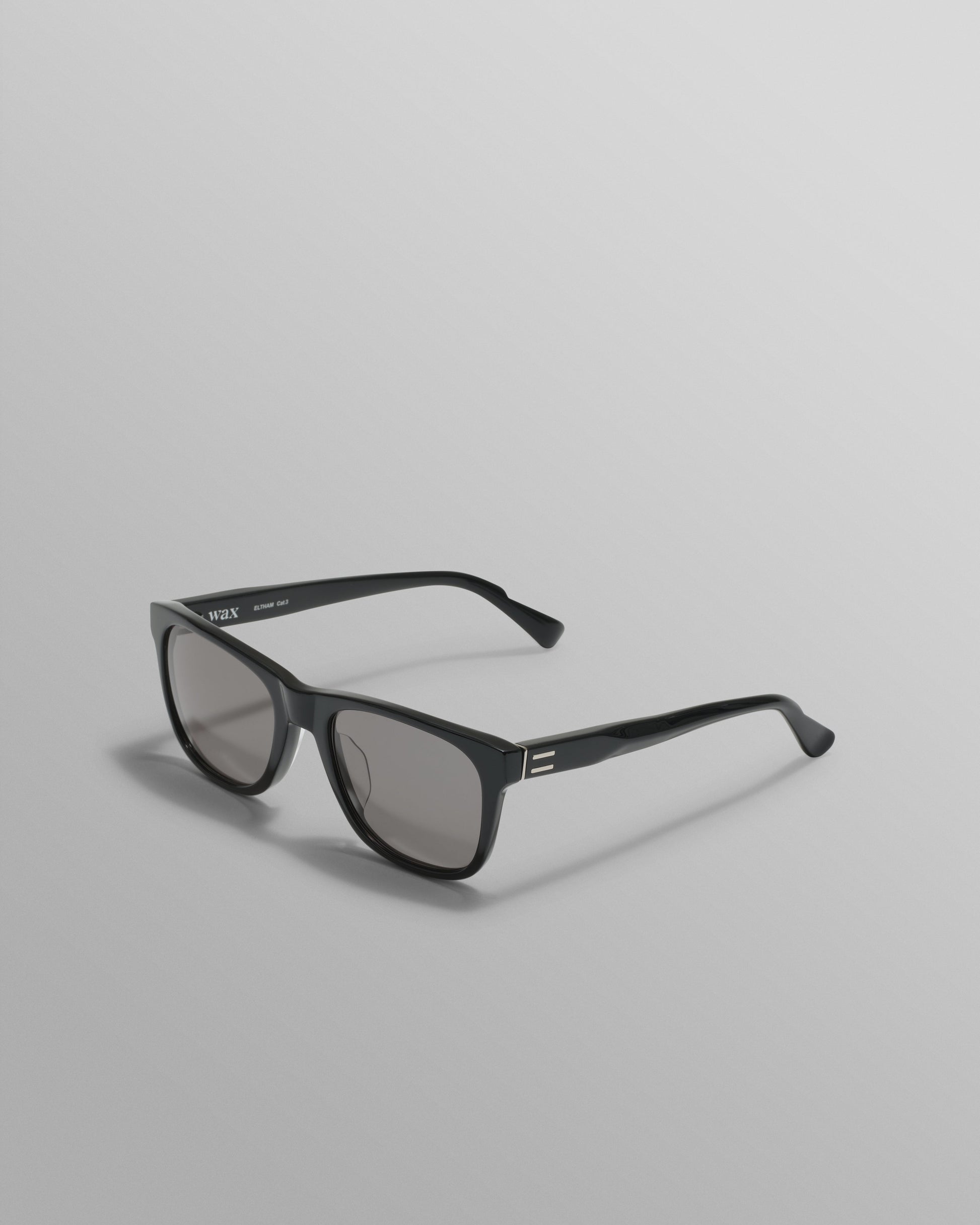 wax london men's Eltham - Black Acetate Square Sunglasses