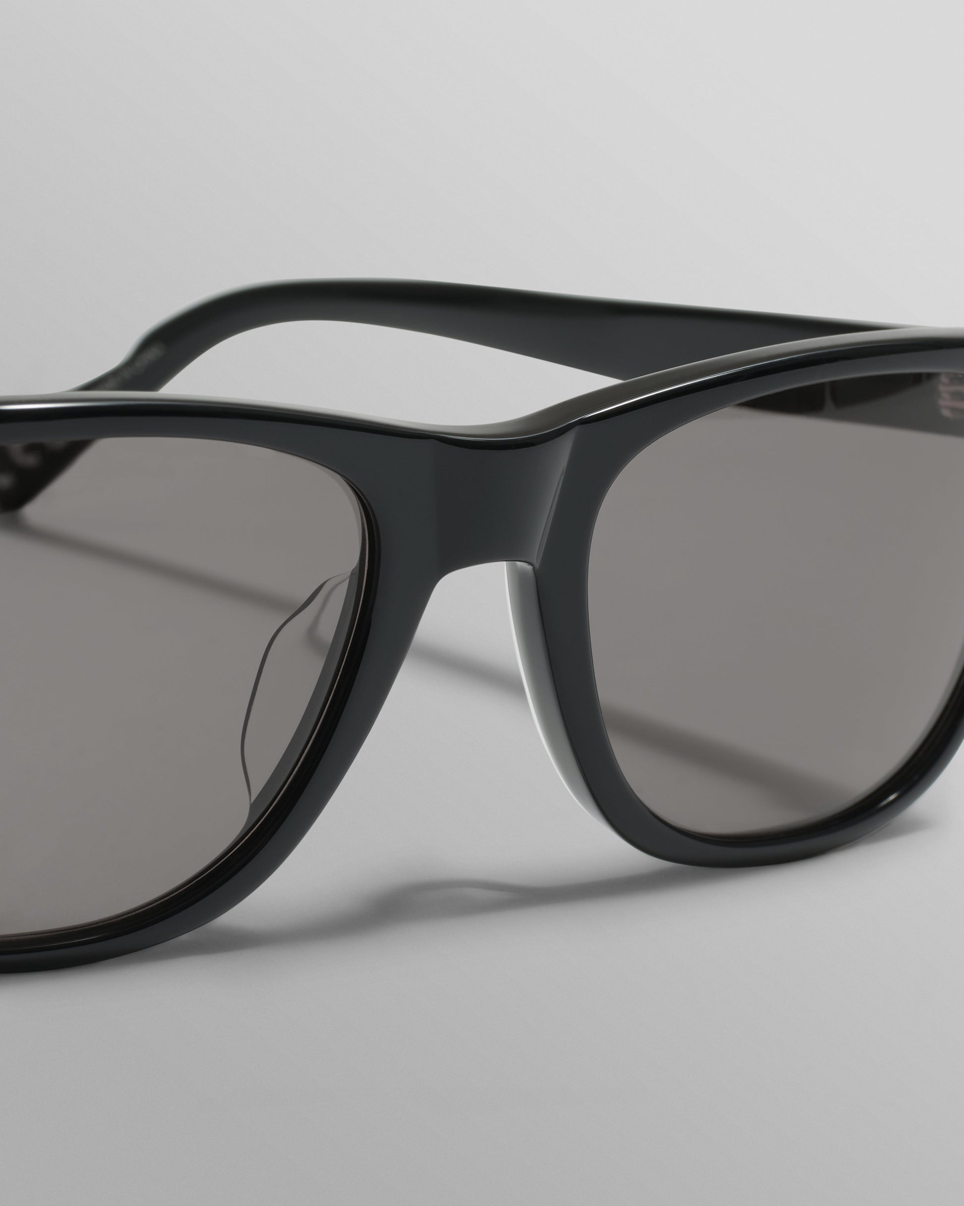 wax london men's Eltham - Black Acetate Square Sunglasses
