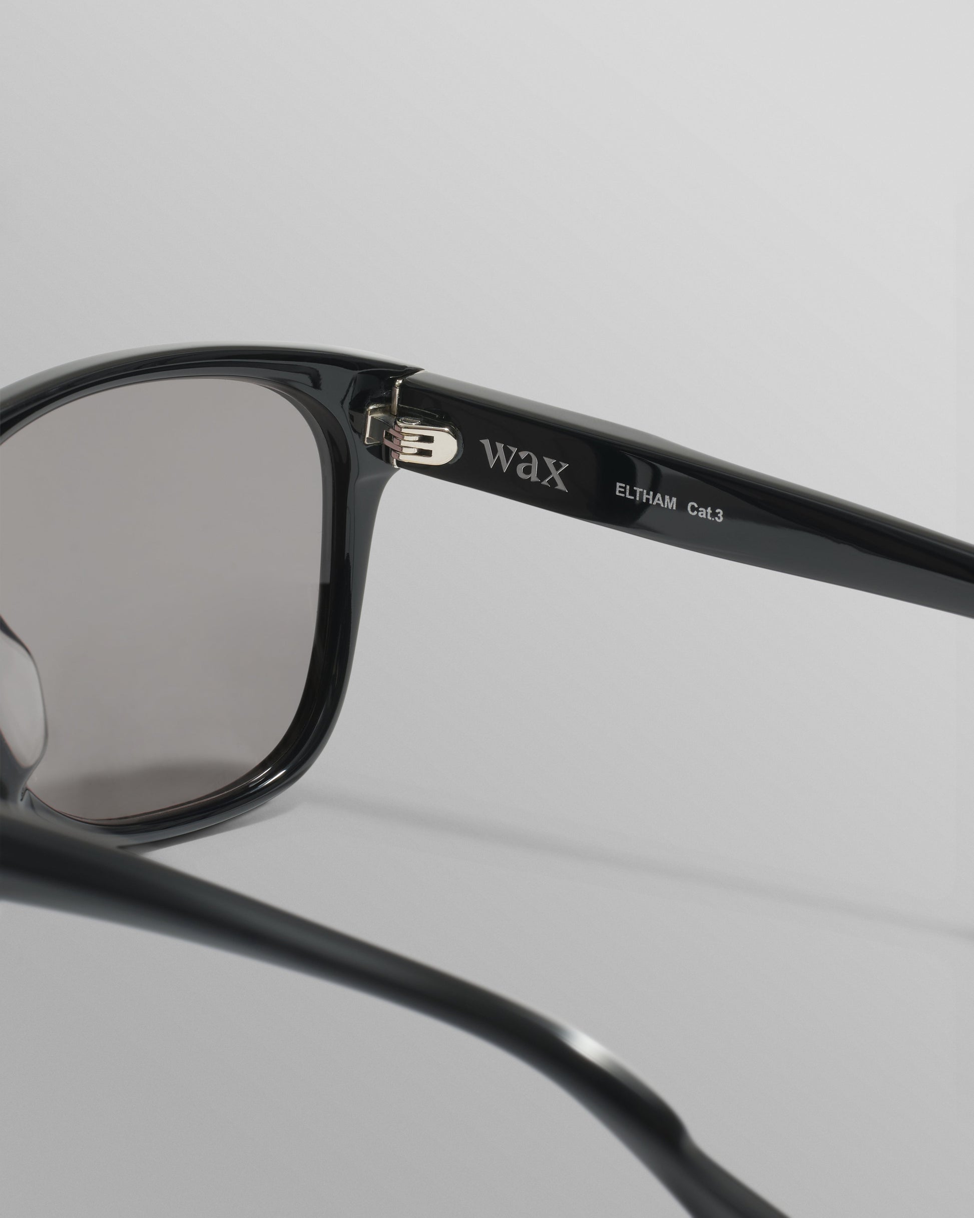 wax london men's Eltham - Black Acetate Square Sunglasses