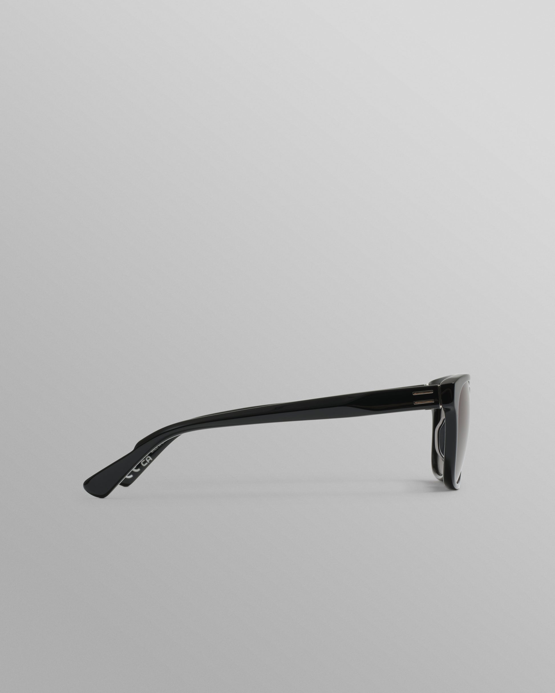 wax london men's Eltham - Black Acetate Square Sunglasses