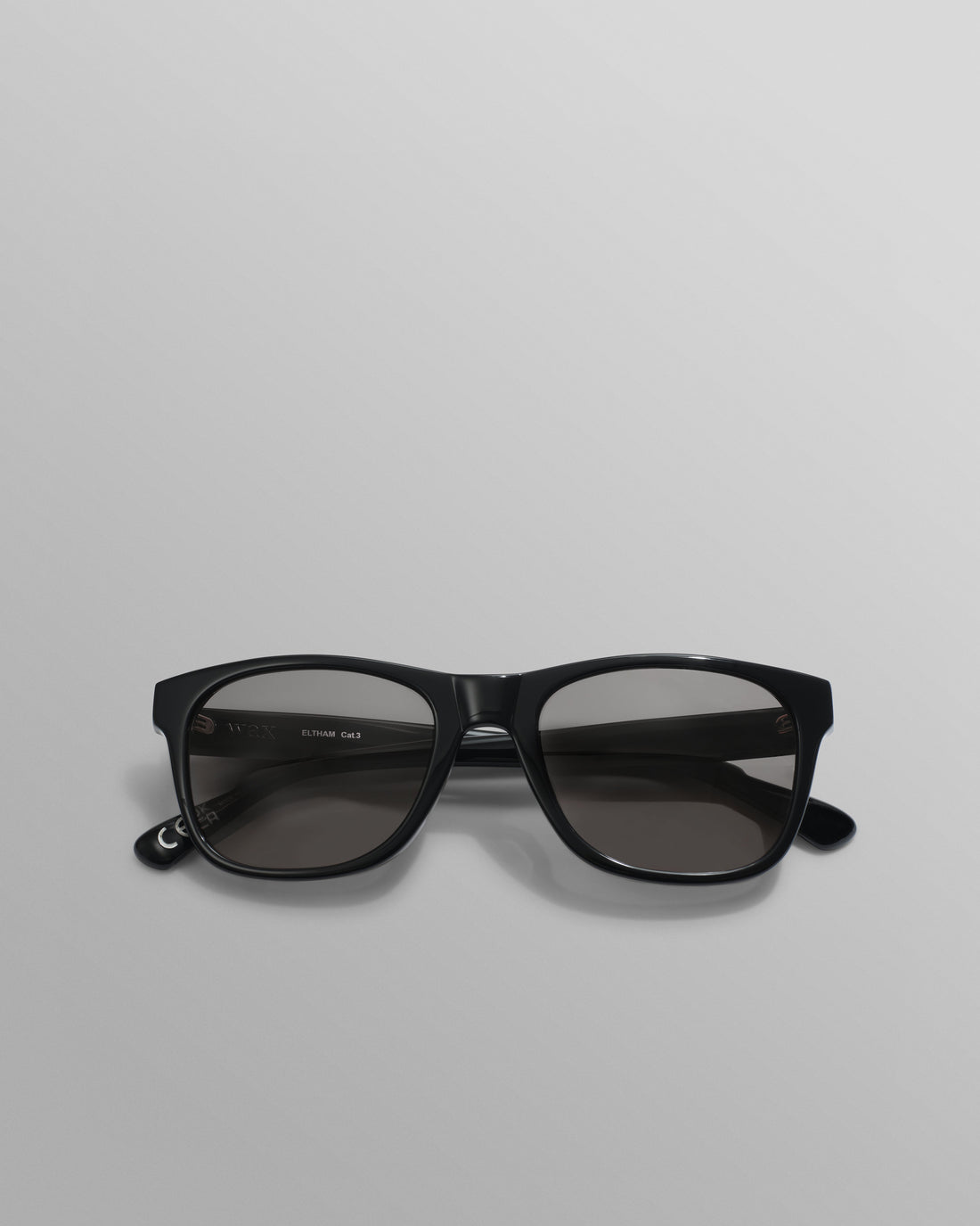 wax london men's Eltham - Black Acetate Square Sunglasses