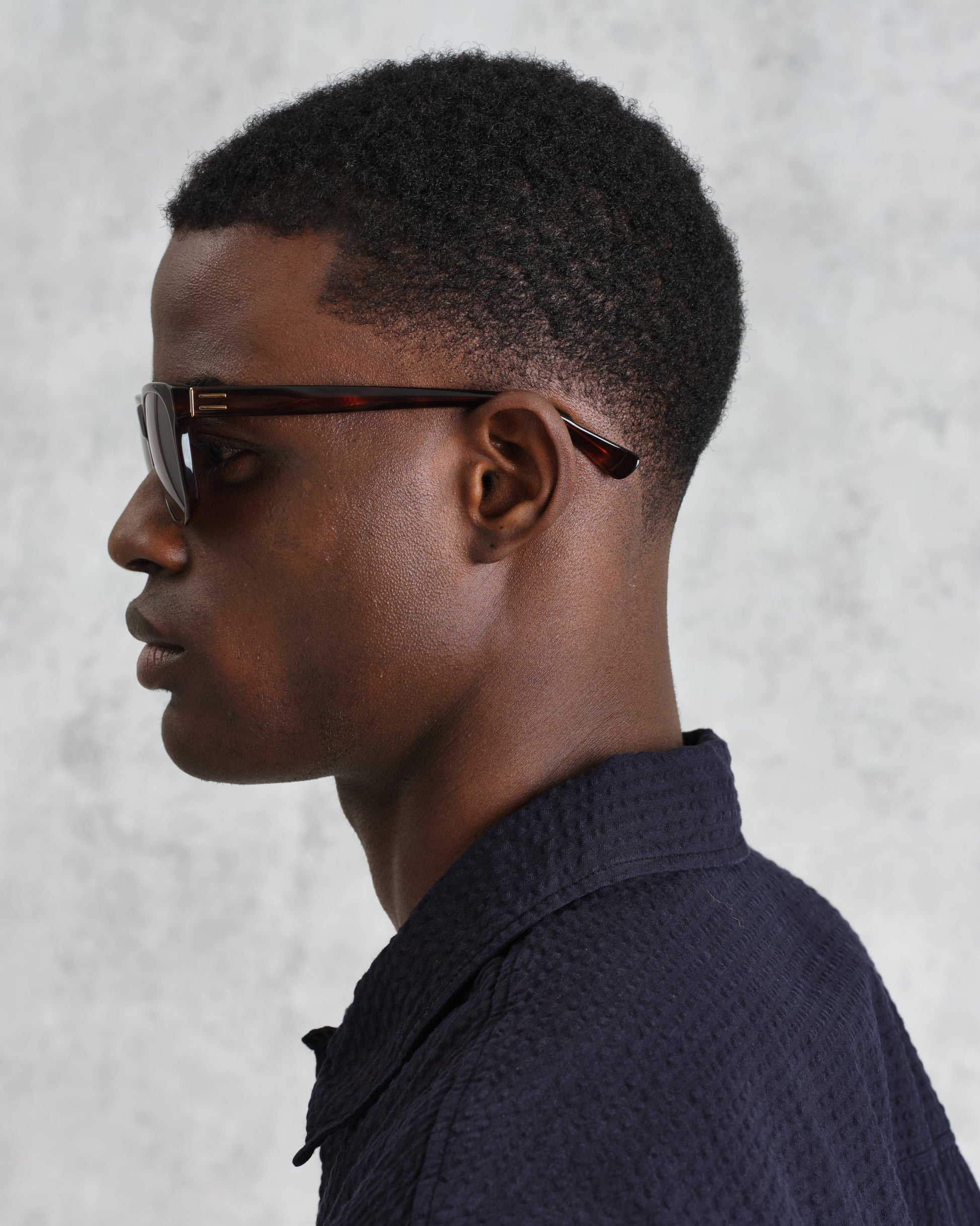 wax london men's Eltham - Tortoiseshell Acetate Square Sunglasses