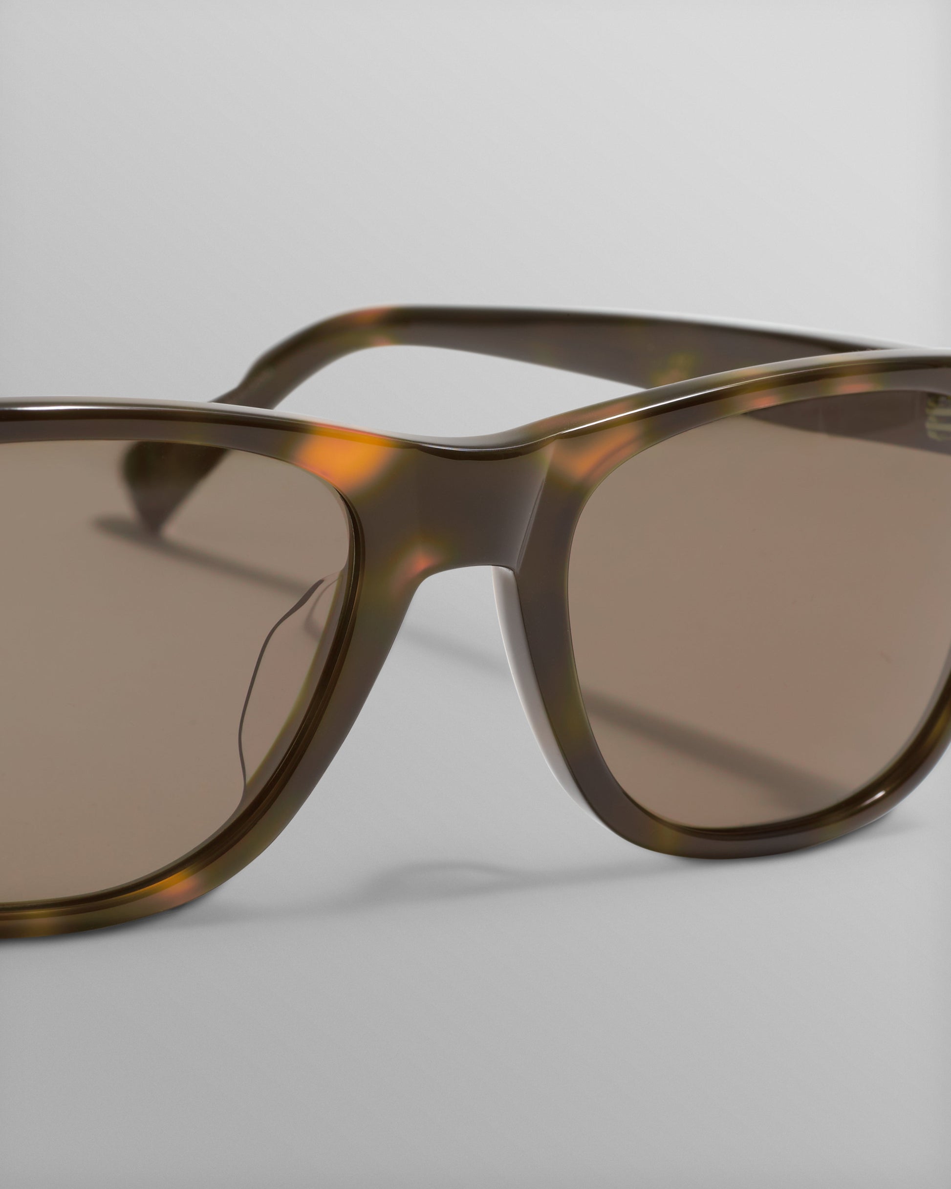 wax london men's Eltham - Tortoiseshell Acetate Square Sunglasses