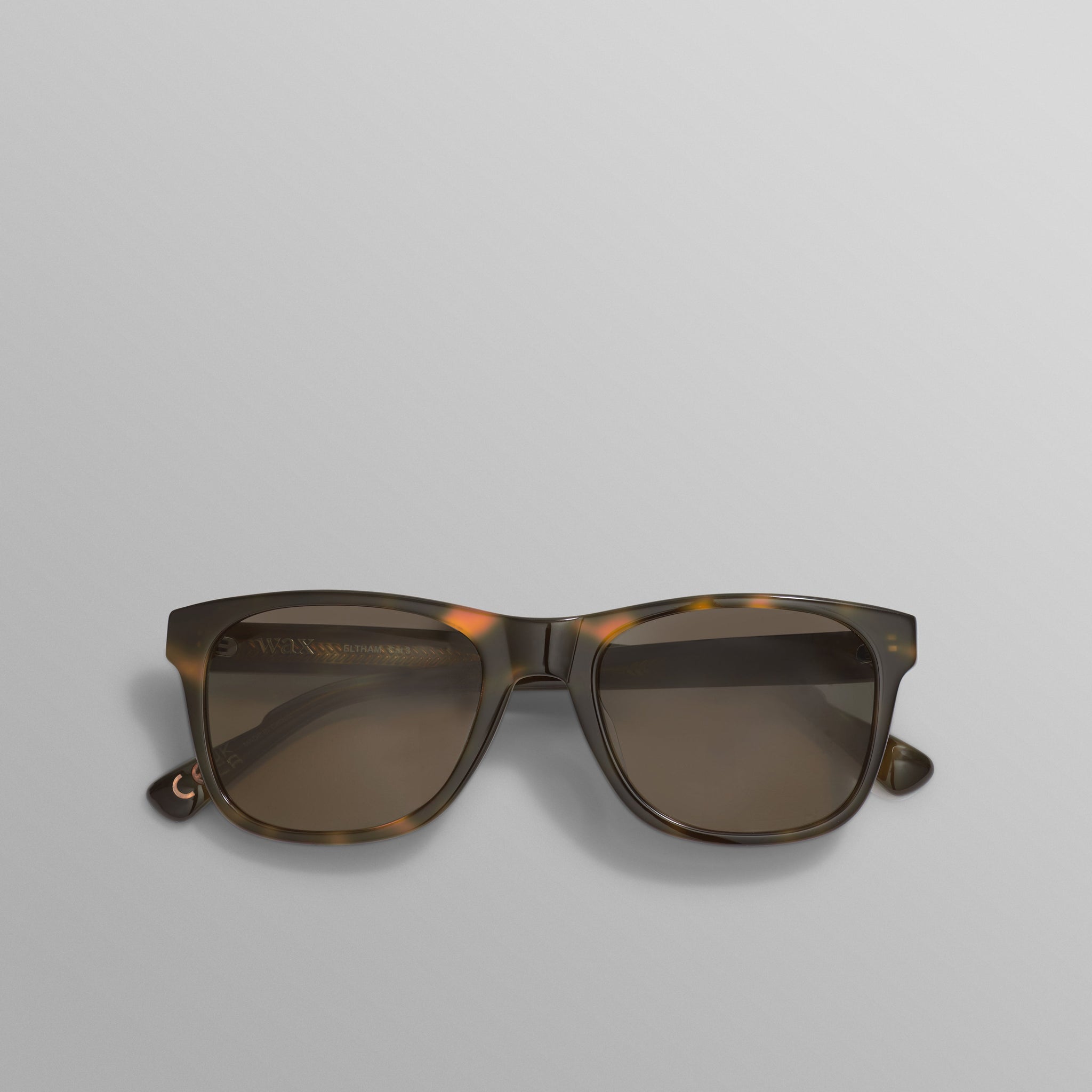 wax london men's Eltham - Tortoiseshell Acetate Square Sunglasses