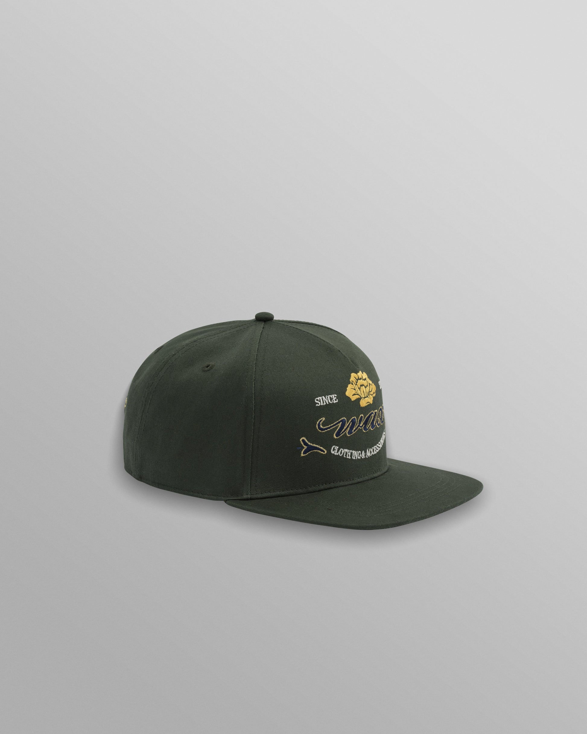 wax london men's Farrell - Dark Green Cotton Trucker Cap