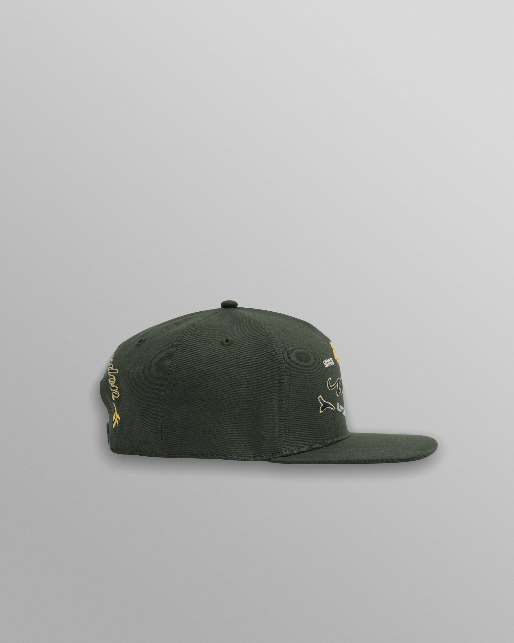 wax london men's Farrell - Dark Green Cotton Trucker Cap