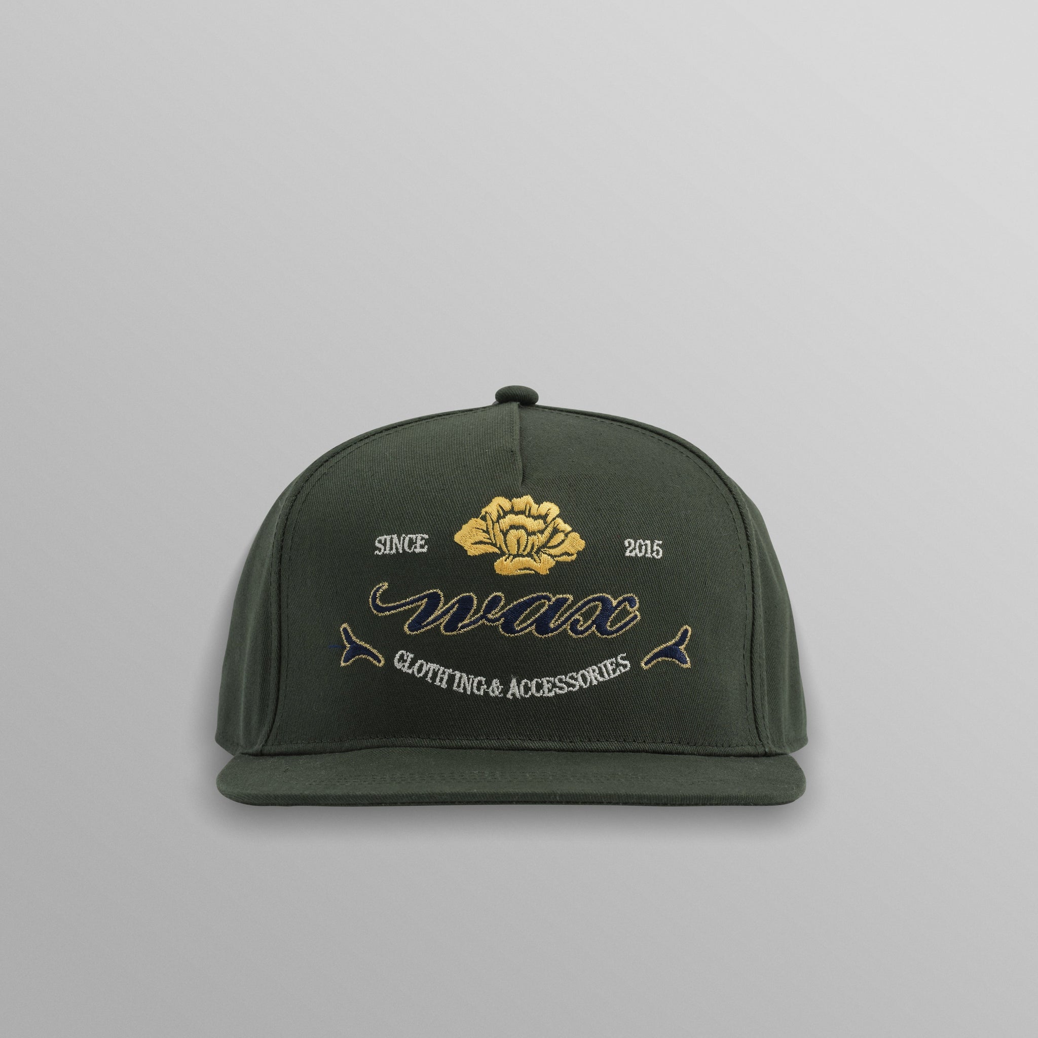 wax london men's Farrell - Dark Green Cotton Trucker Cap