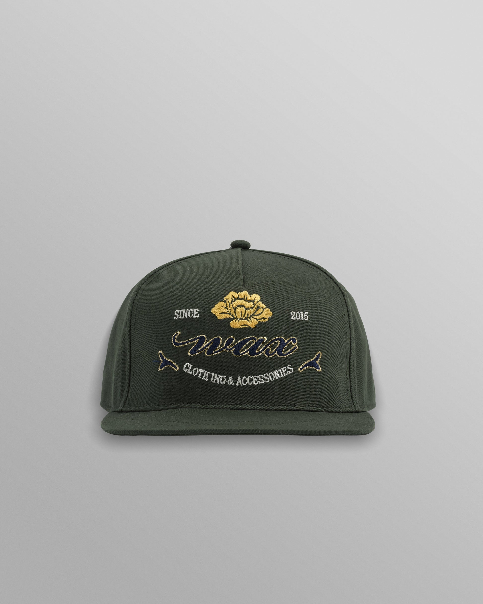 wax london men's Farrell - Dark Green Cotton Trucker Cap