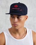 wax london men's Farrell - Navy Cotton Trucker Cap
