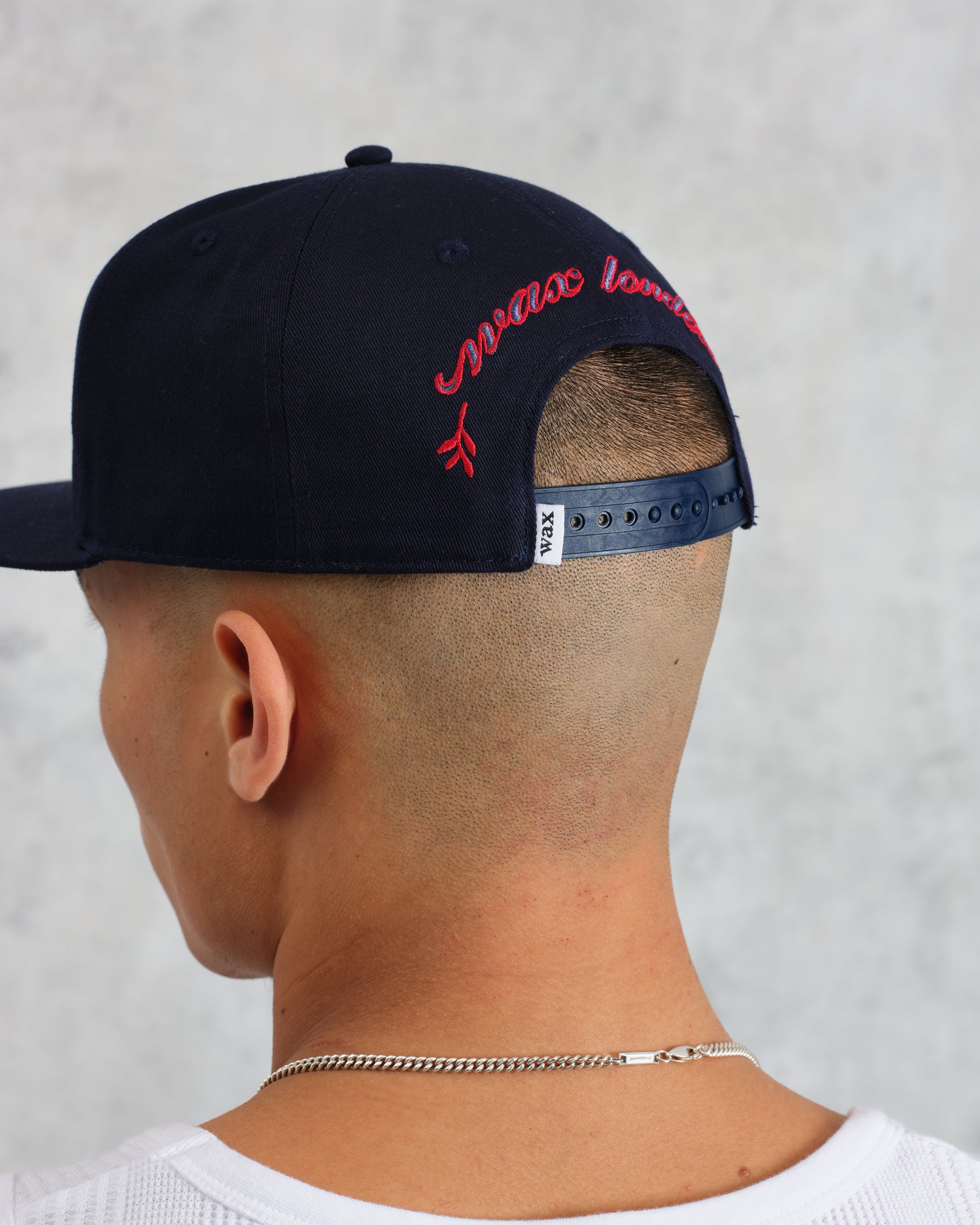wax london men's Farrell - Navy Cotton Trucker Cap