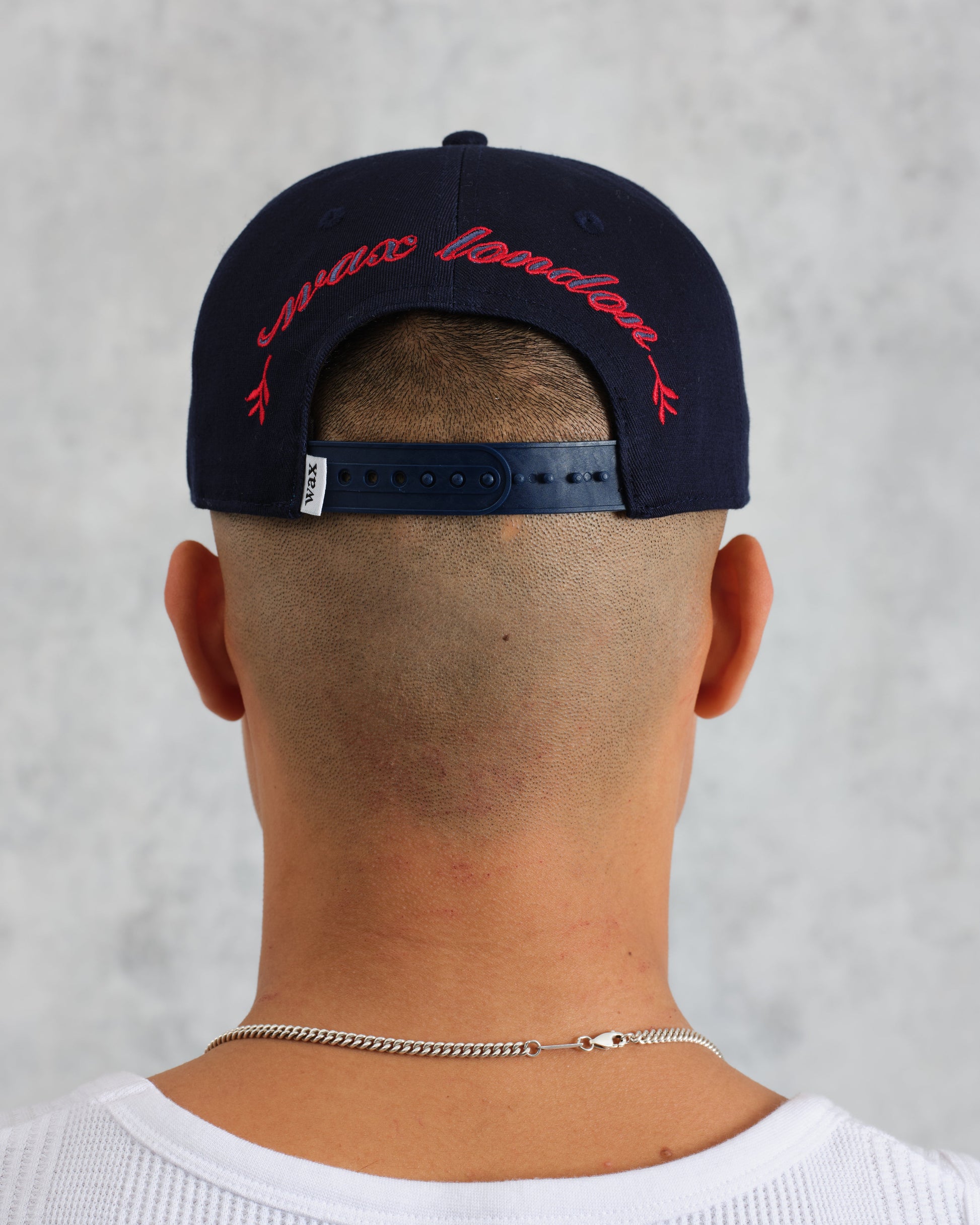 wax london men's Farrell - Navy Cotton Trucker Cap