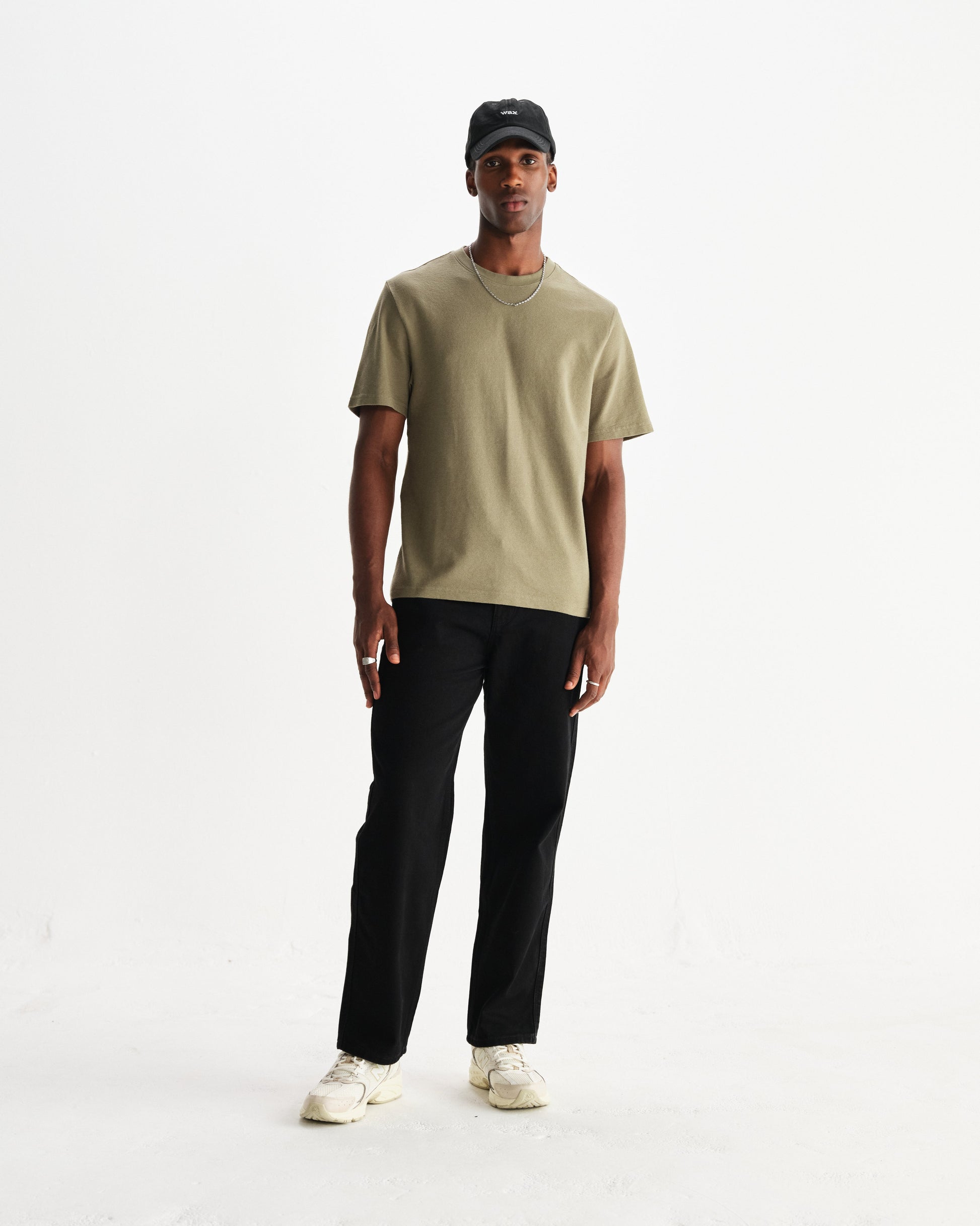 wax london men's Felix - Black Loose Fit Denim Jeans