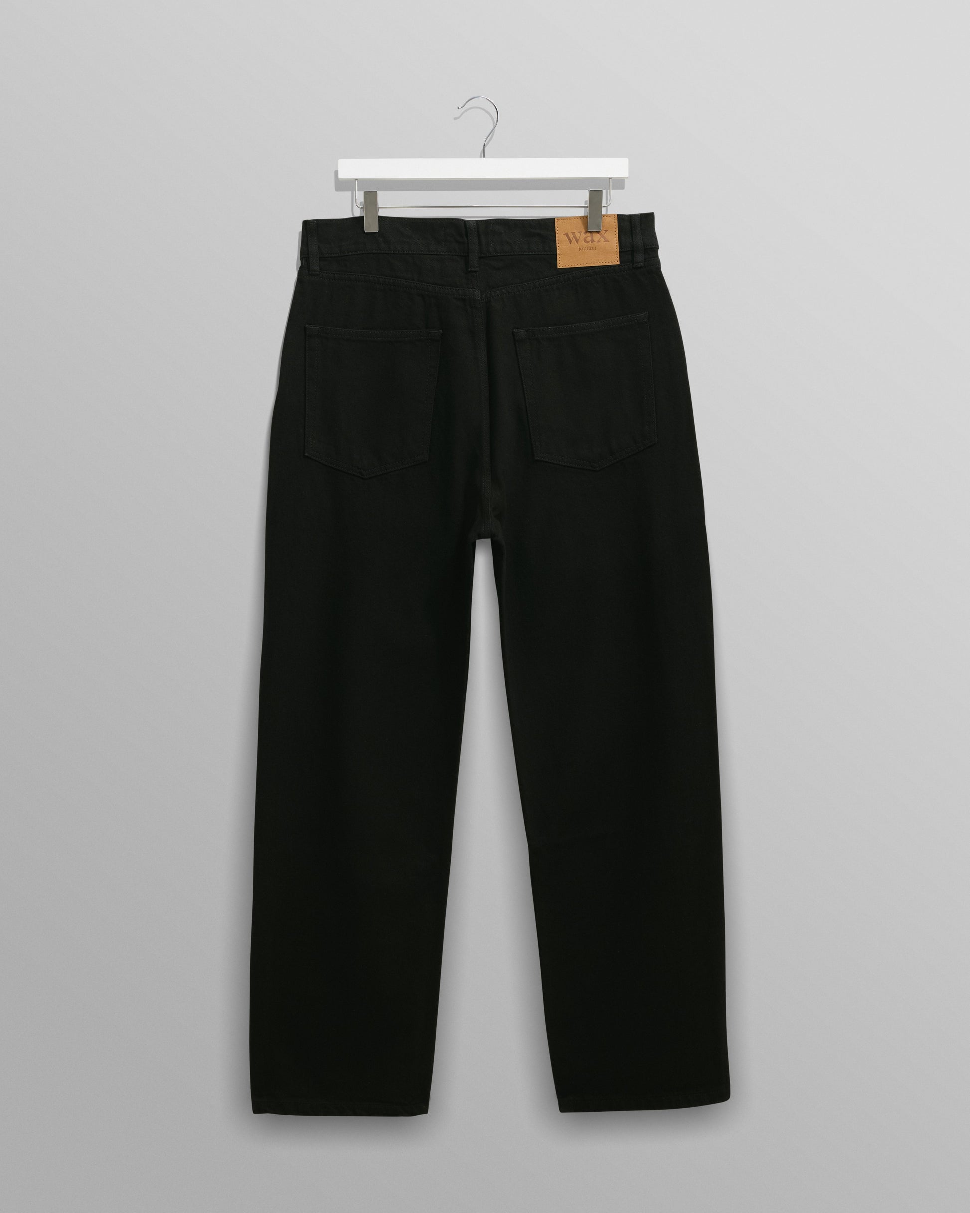 wax london men's Felix - Black Loose Fit Denim Jeans