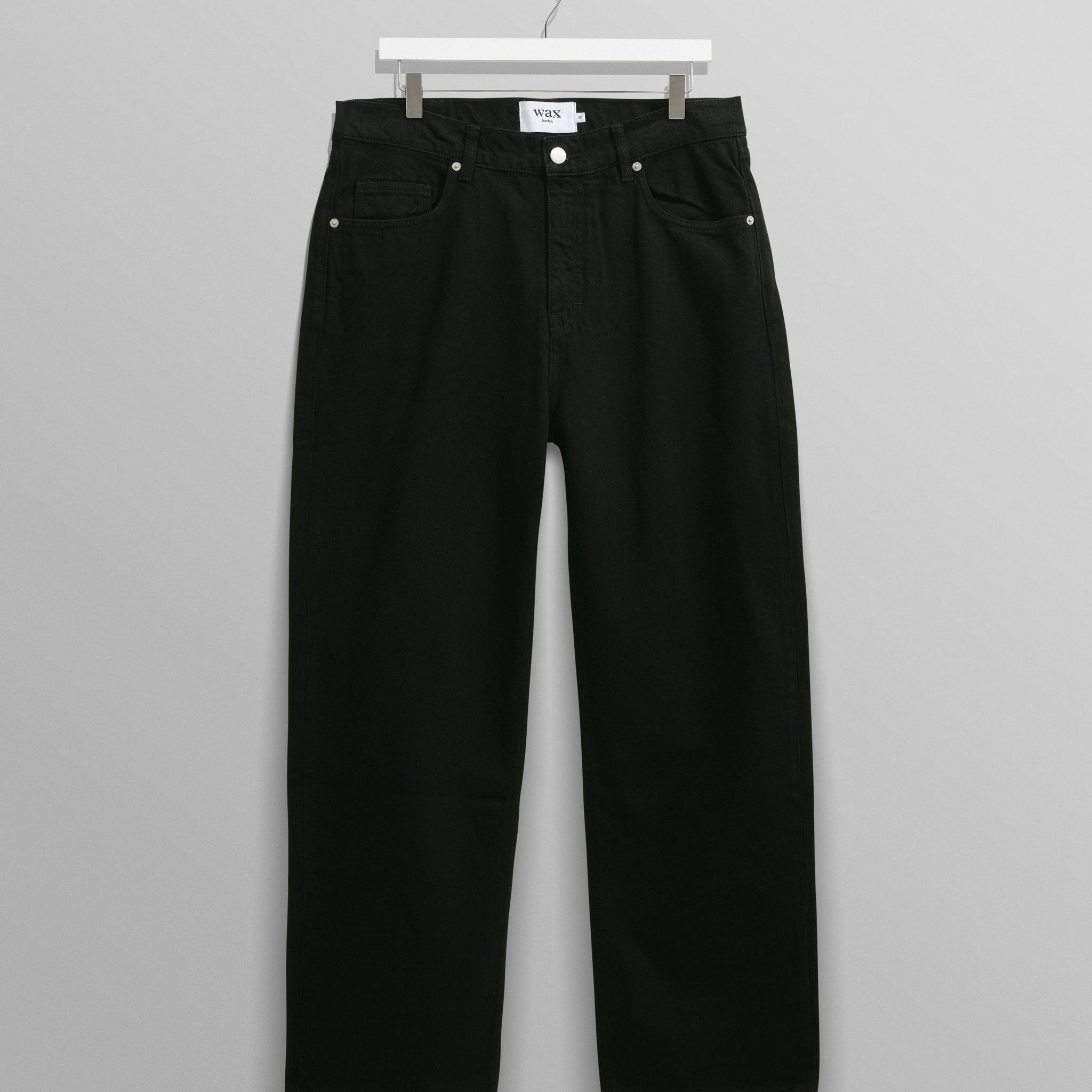wax london men's Felix - Black Loose Fit Denim Jeans