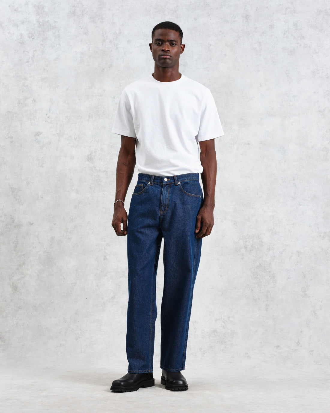 wax london men's Felix - Dark Wash Loose Fit Denim Jeans
