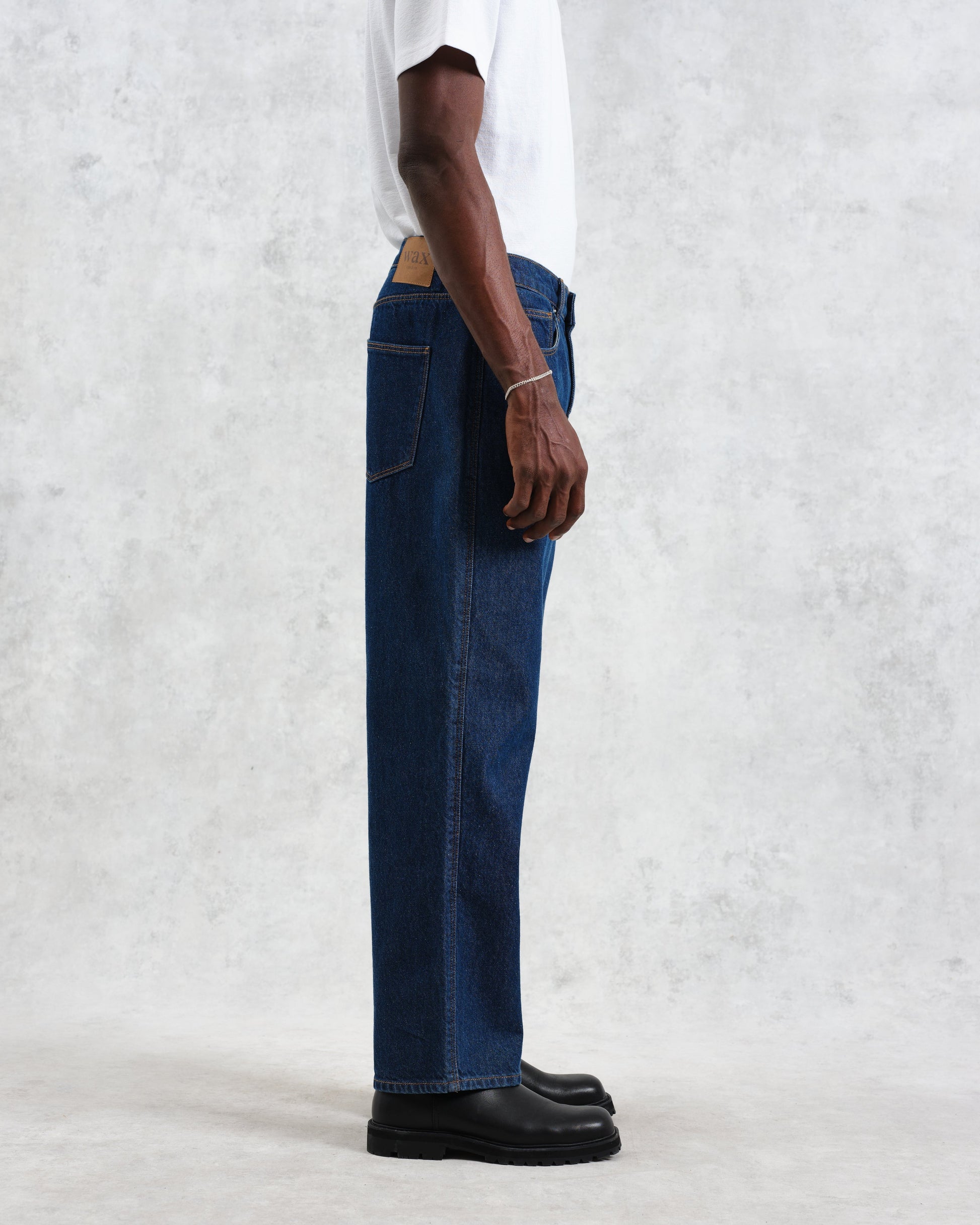 wax london men's Felix - Dark Wash Loose Fit Denim Jeans