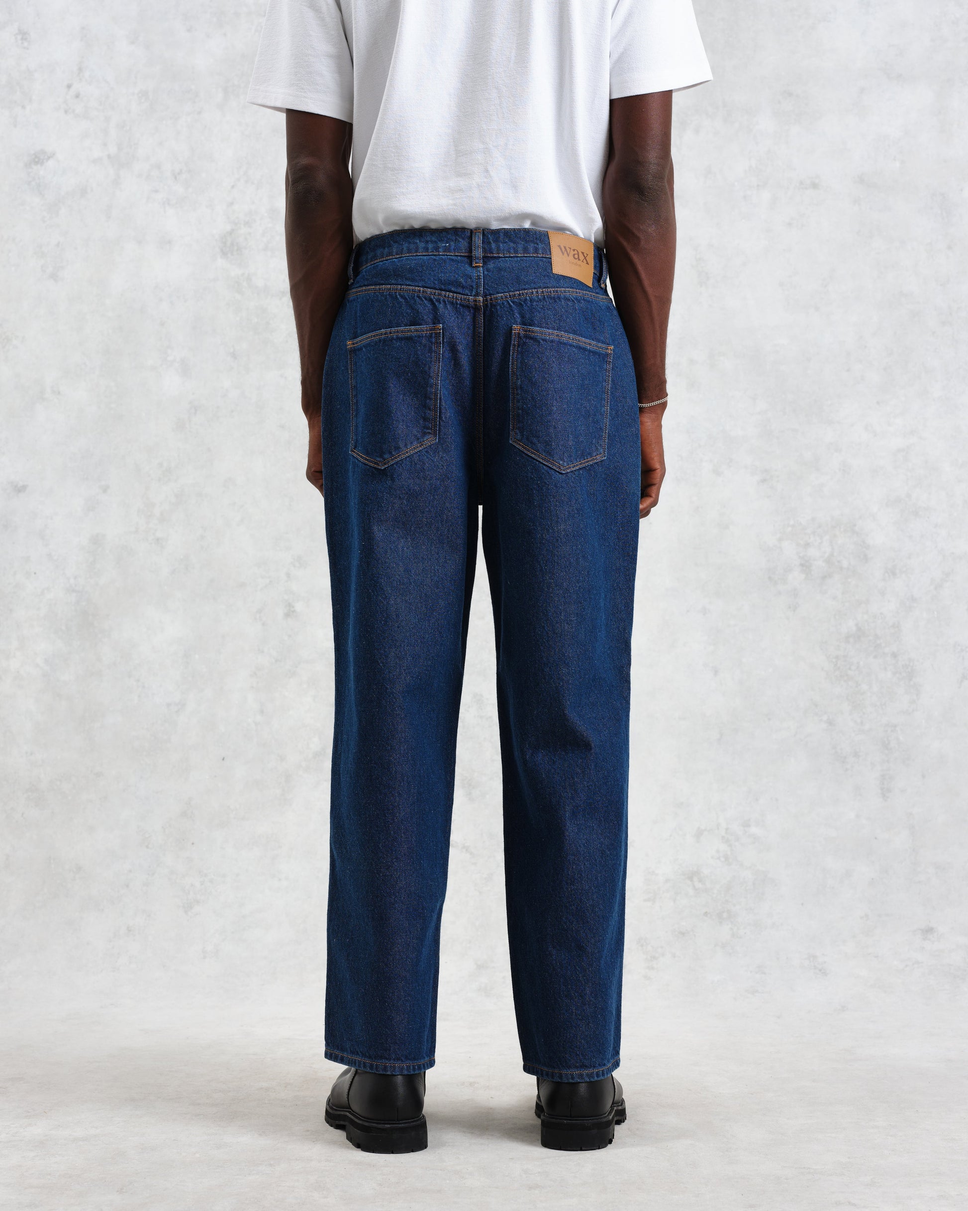 wax london men's Felix - Dark Wash Loose Fit Denim Jeans