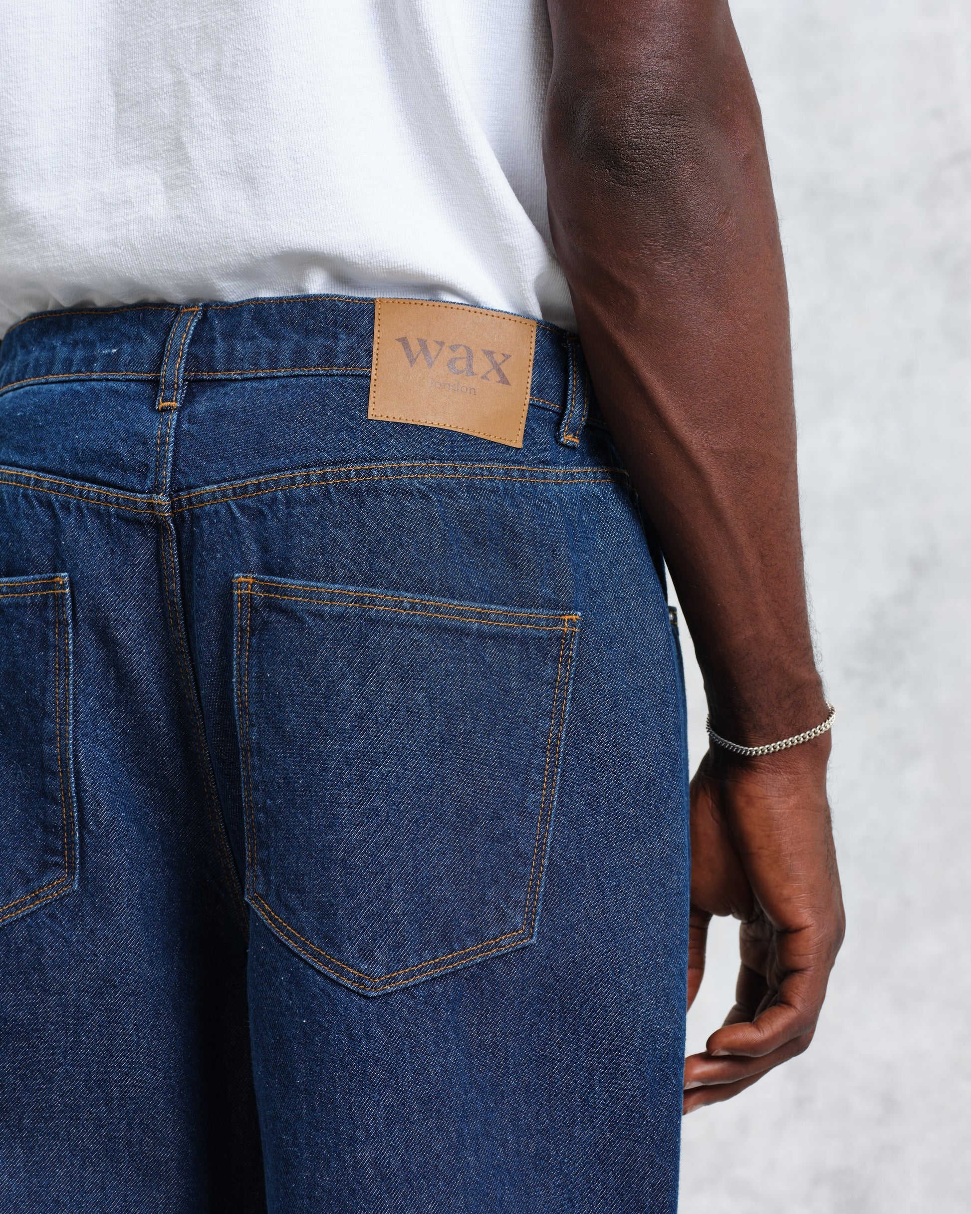 wax london men's Felix - Dark Wash Loose Fit Denim Jeans