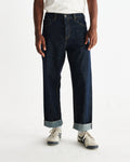 wax london men's Felix - Rinse Wash Selvedge Loose Fit Denim Jeans