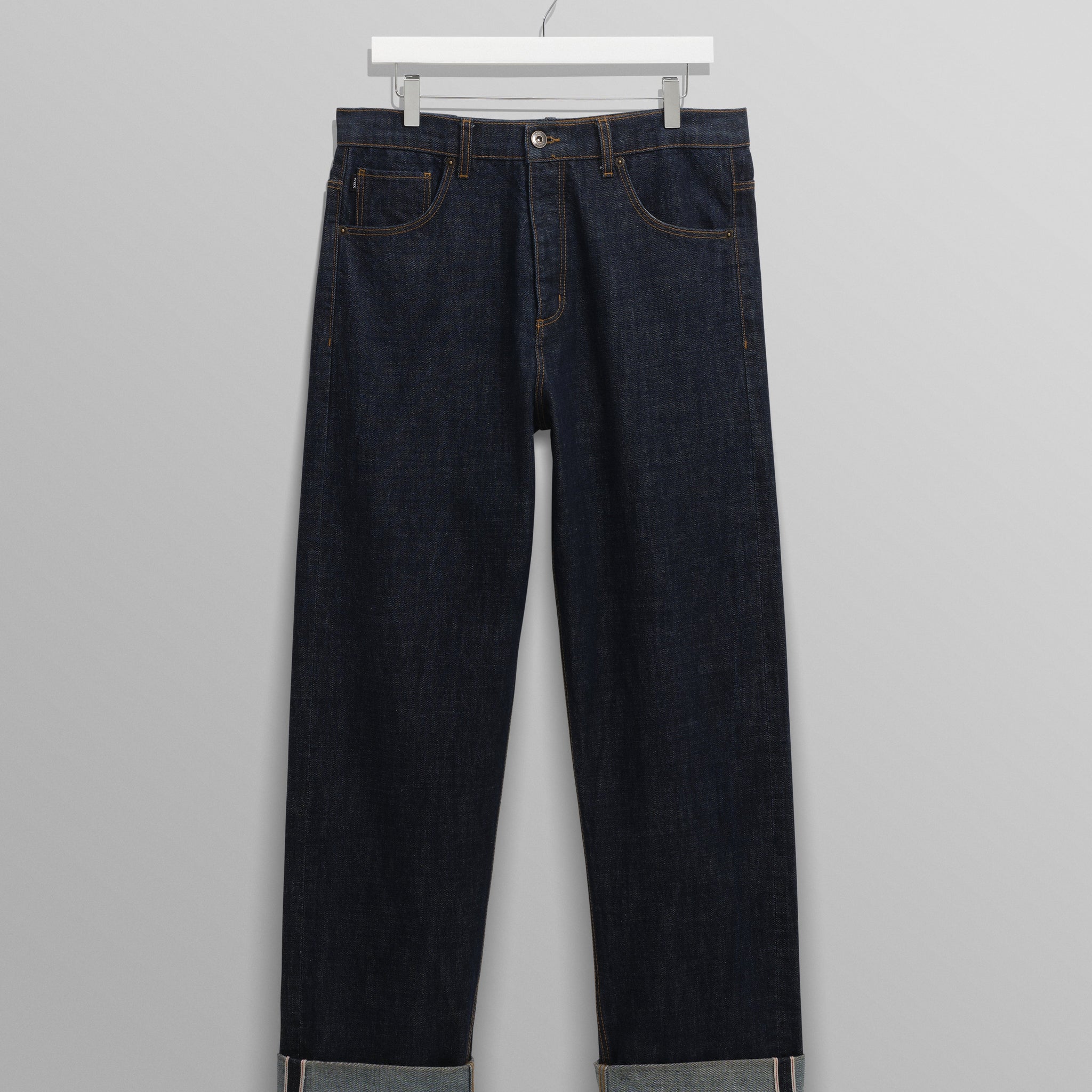 wax london men's Felix - Rinse Wash Selvedge Loose Fit Denim Jeans