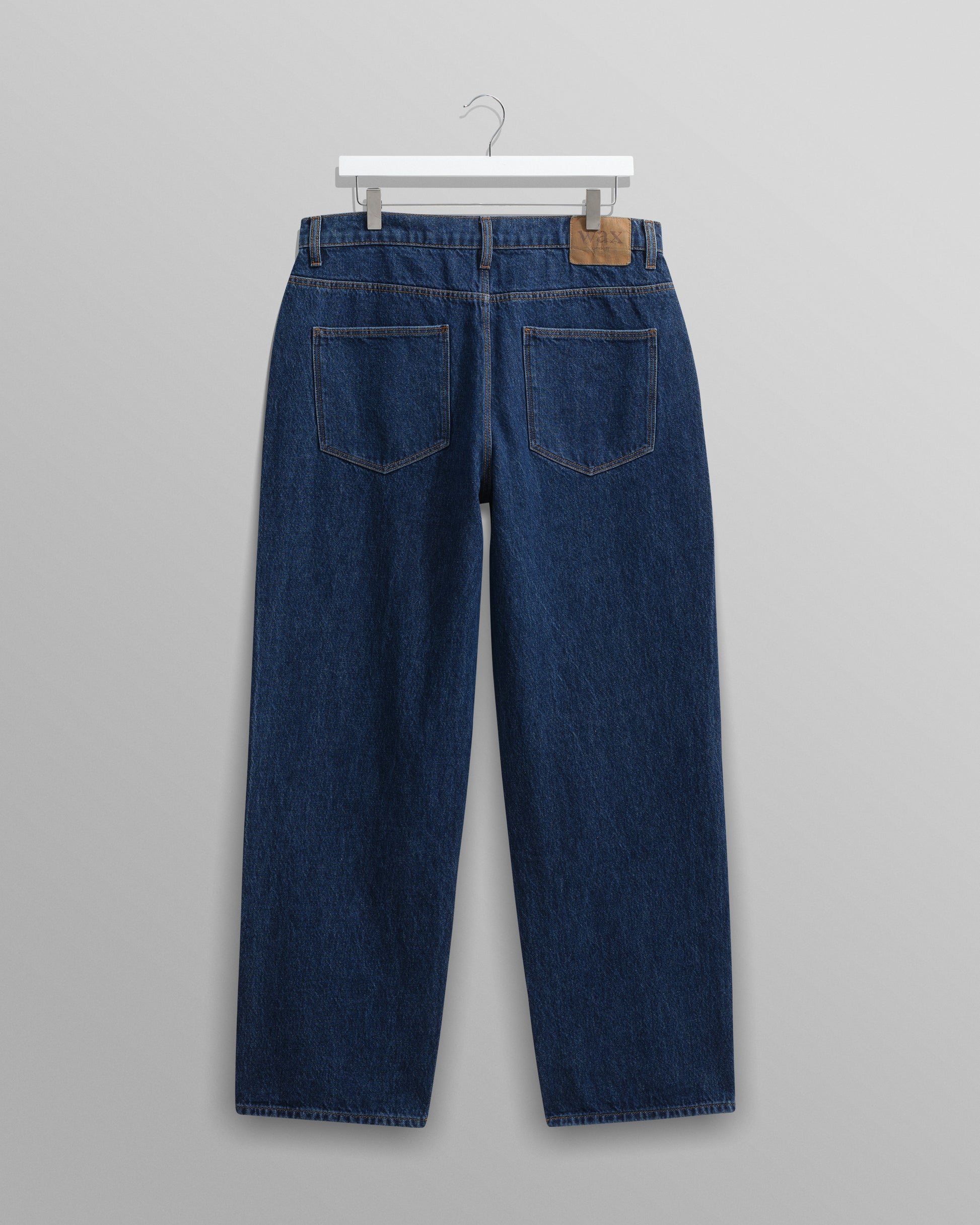 wax london men's Felix - Vintage 90s Blue Wash Loose Fit Denim Jeans