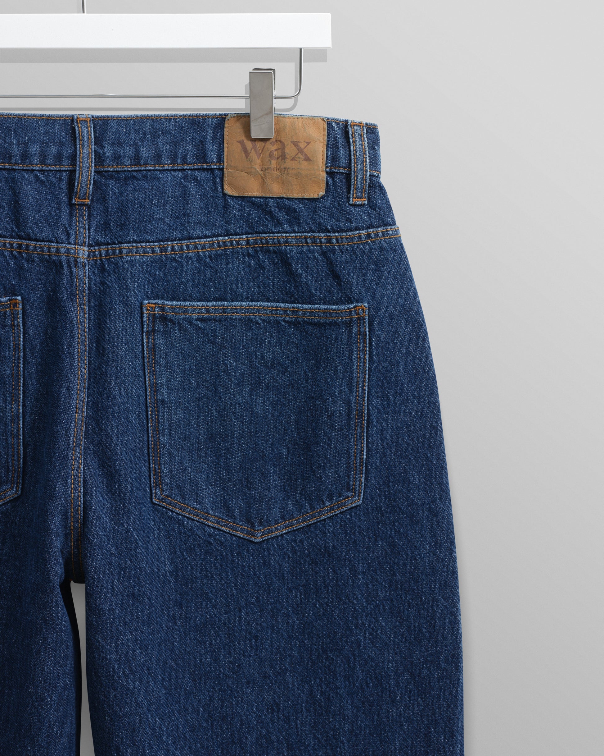 wax london men's Felix - Vintage 90s Blue Wash Loose Fit Denim Jeans