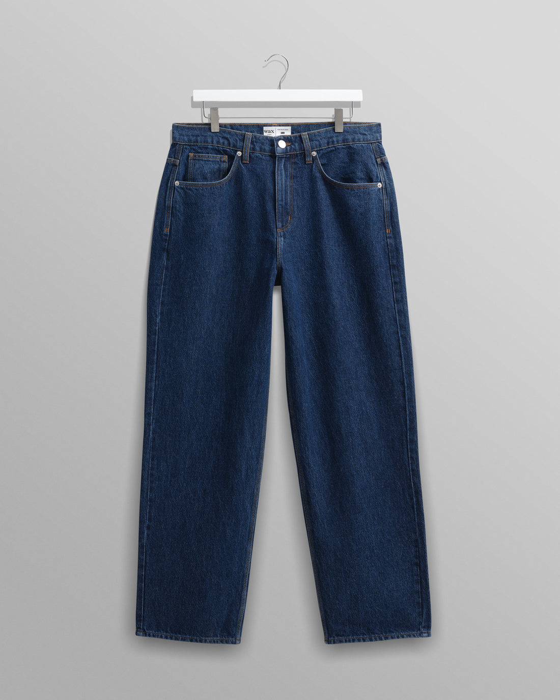 wax london men's Felix - Vintage 90s Blue Wash Loose Fit Denim Jeans