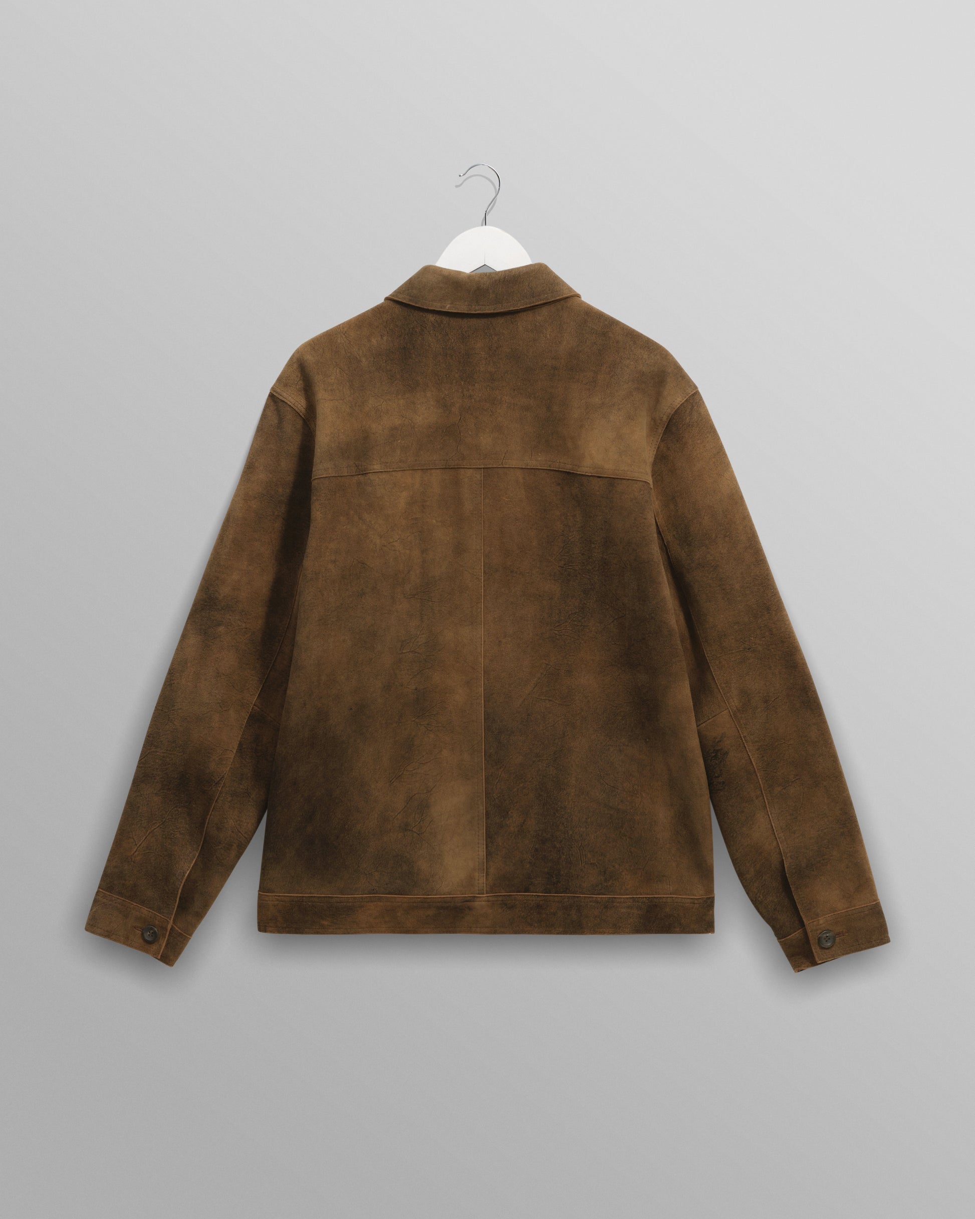 wax london men's Fen - Tonal Brown Suede Jacket