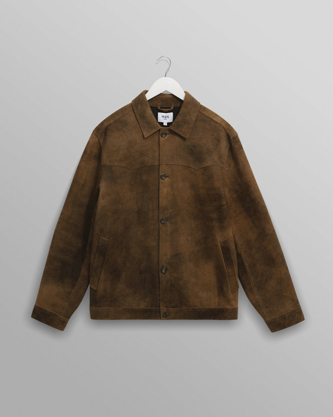 wax london men's Fen - Tonal Brown Suede Jacket