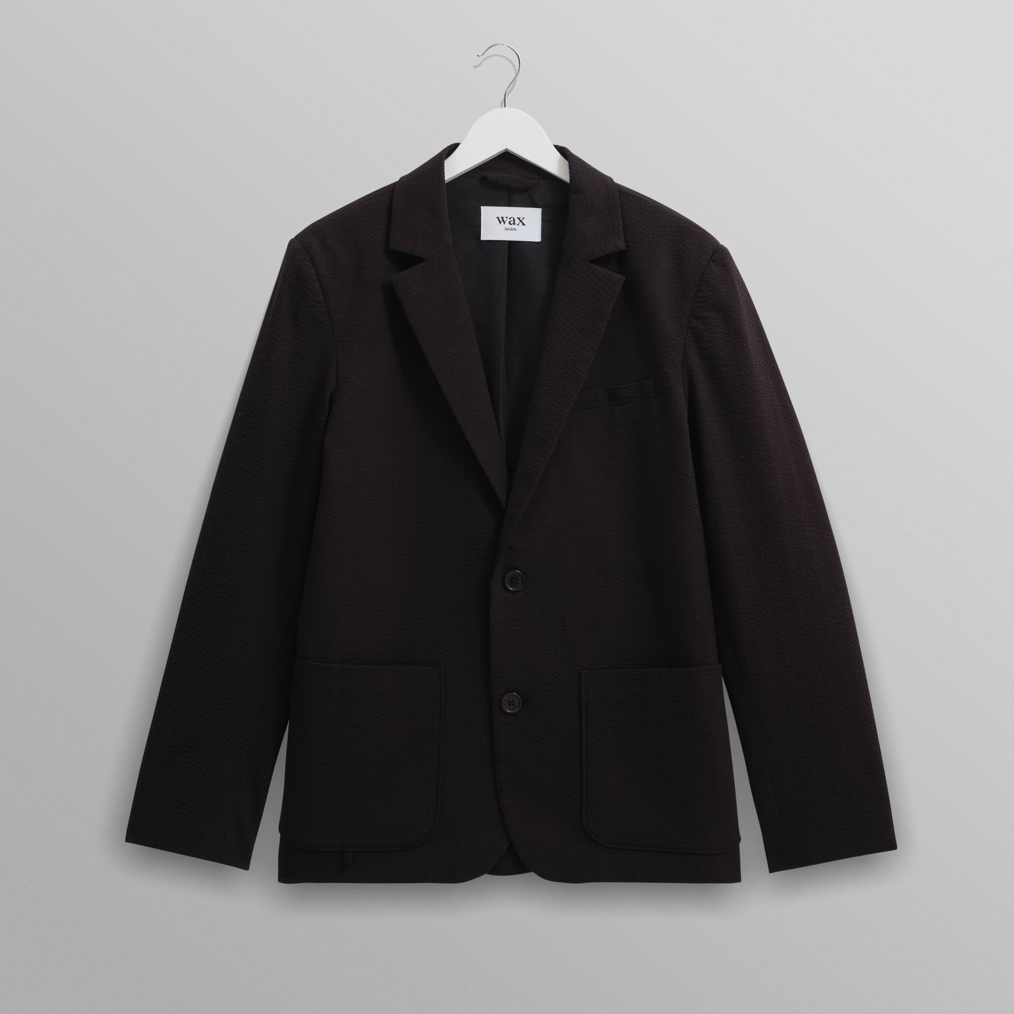 wax london men's Fintry - Black Seersucker Blazer