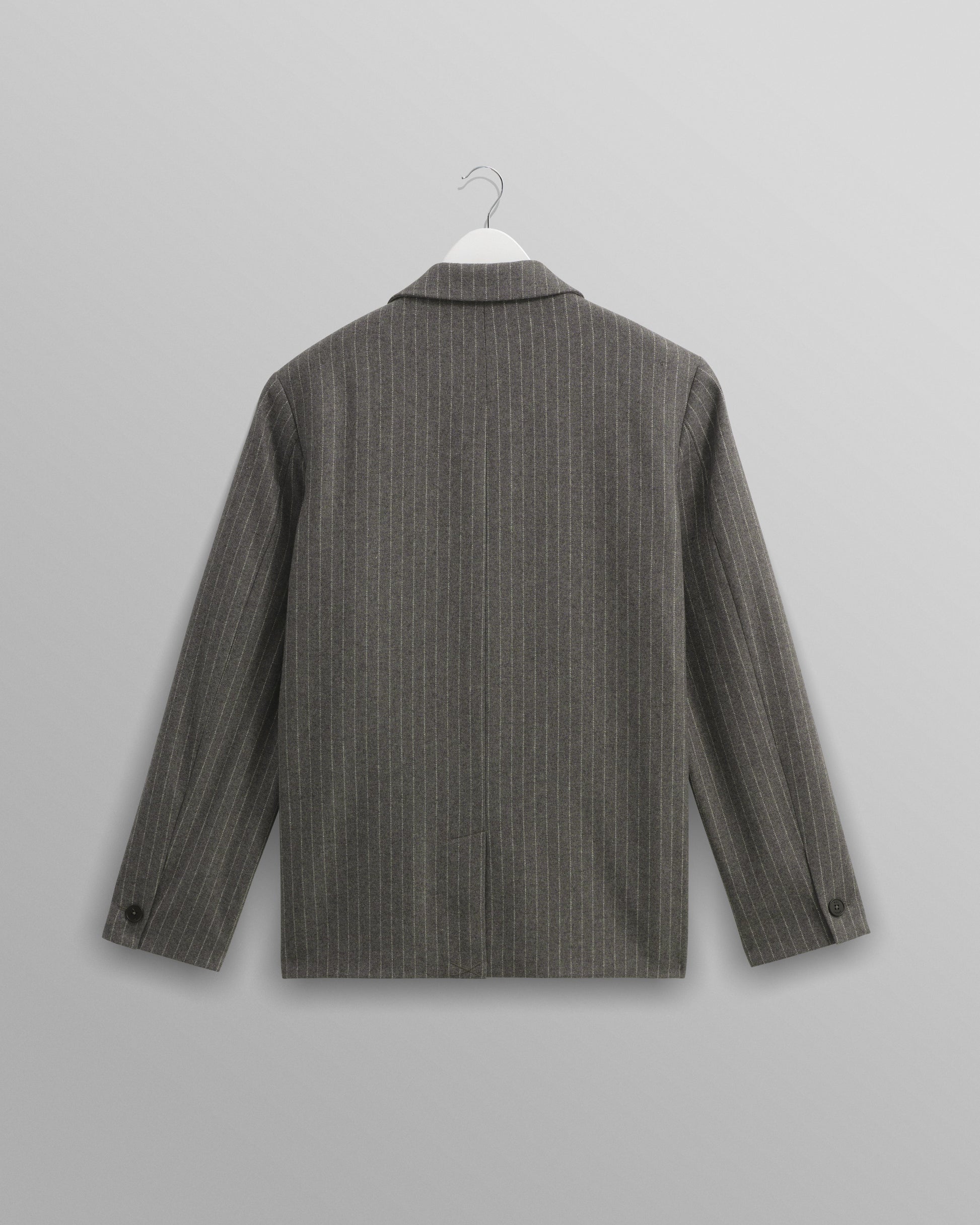 wax london men's Fintry - Charcoal Grey Pinstripe Wool Blazer