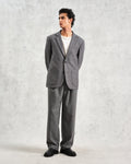 wax london men's Fintry - Charcoal Grey Pinstripe Wool Blazer