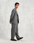 wax london men's Fintry - Charcoal Grey Pinstripe Wool Blazer