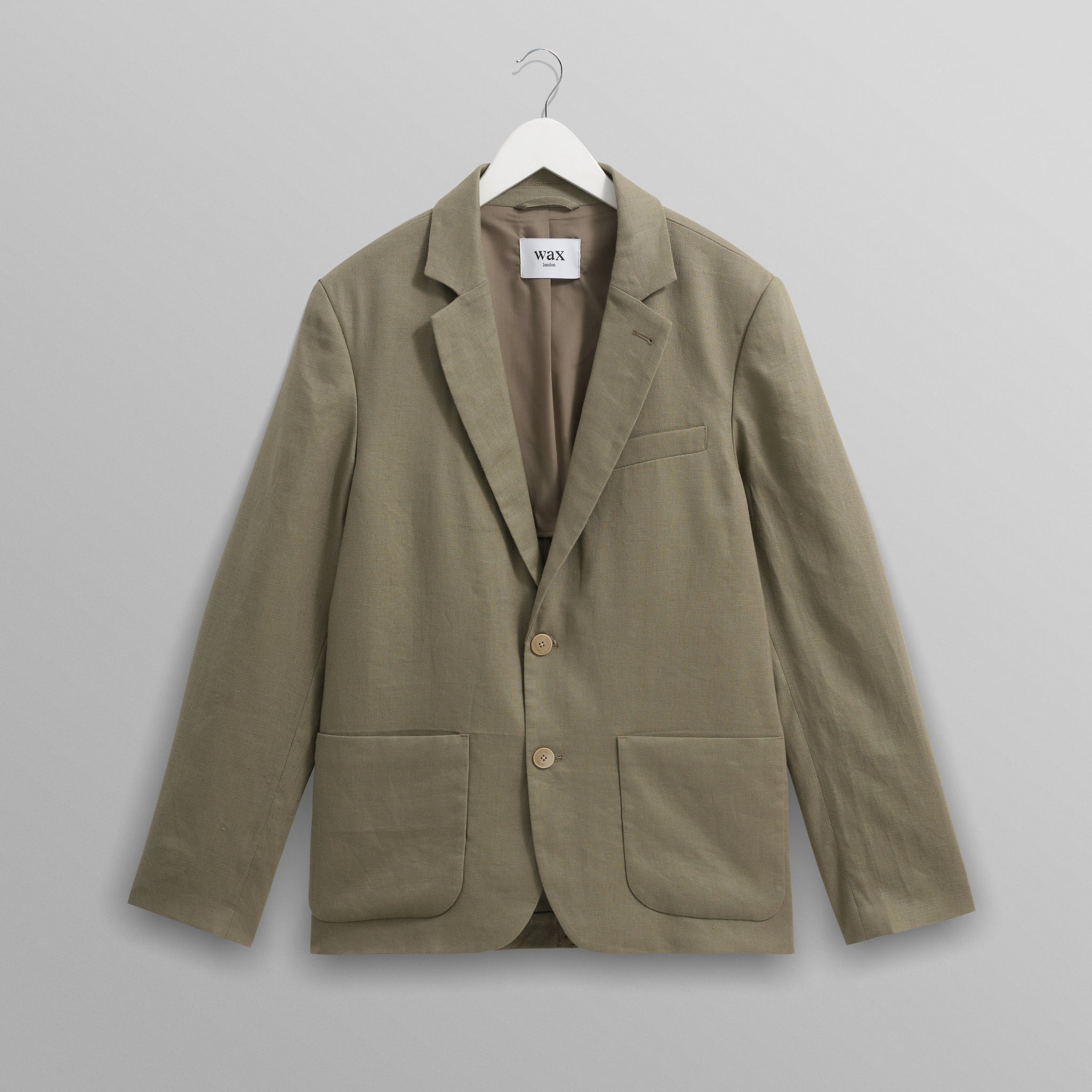 wax london men's Fintry - Khaki Linen Blazer