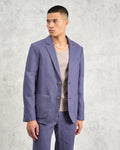 wax london men's Fintry - Mid-Blue Linen Blazer