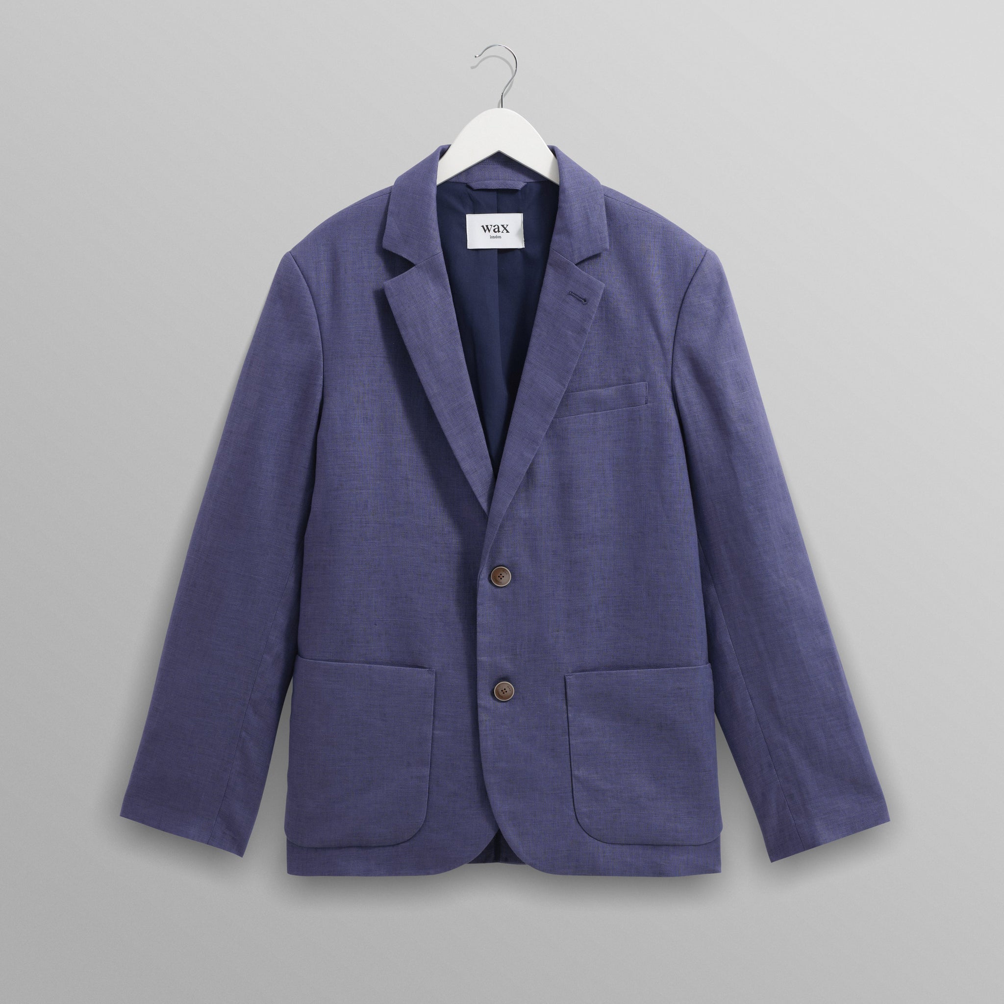 wax london men's Fintry - Mid-Blue Linen Blazer