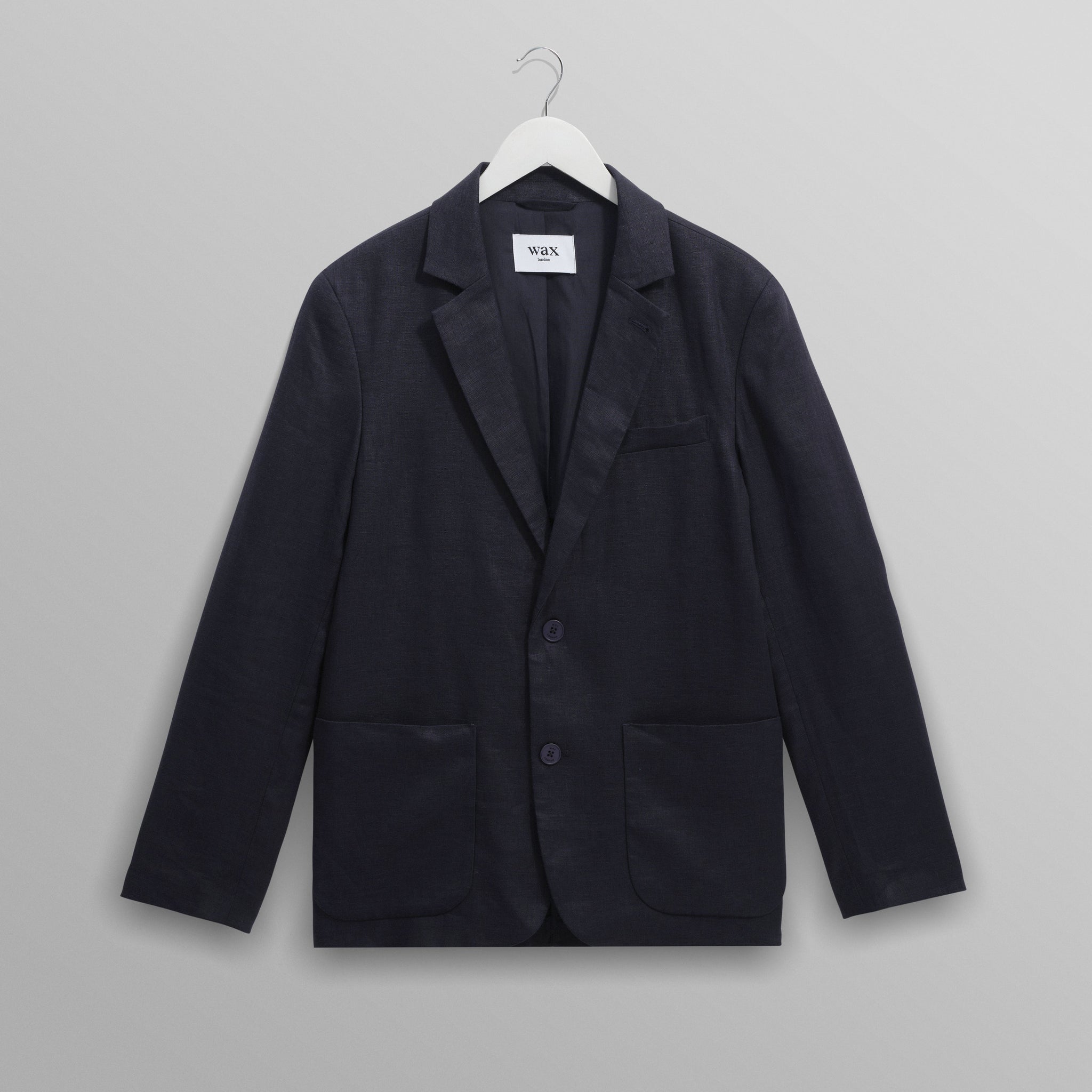wax london men's Fintry - Midnight Navy Linen Blazer