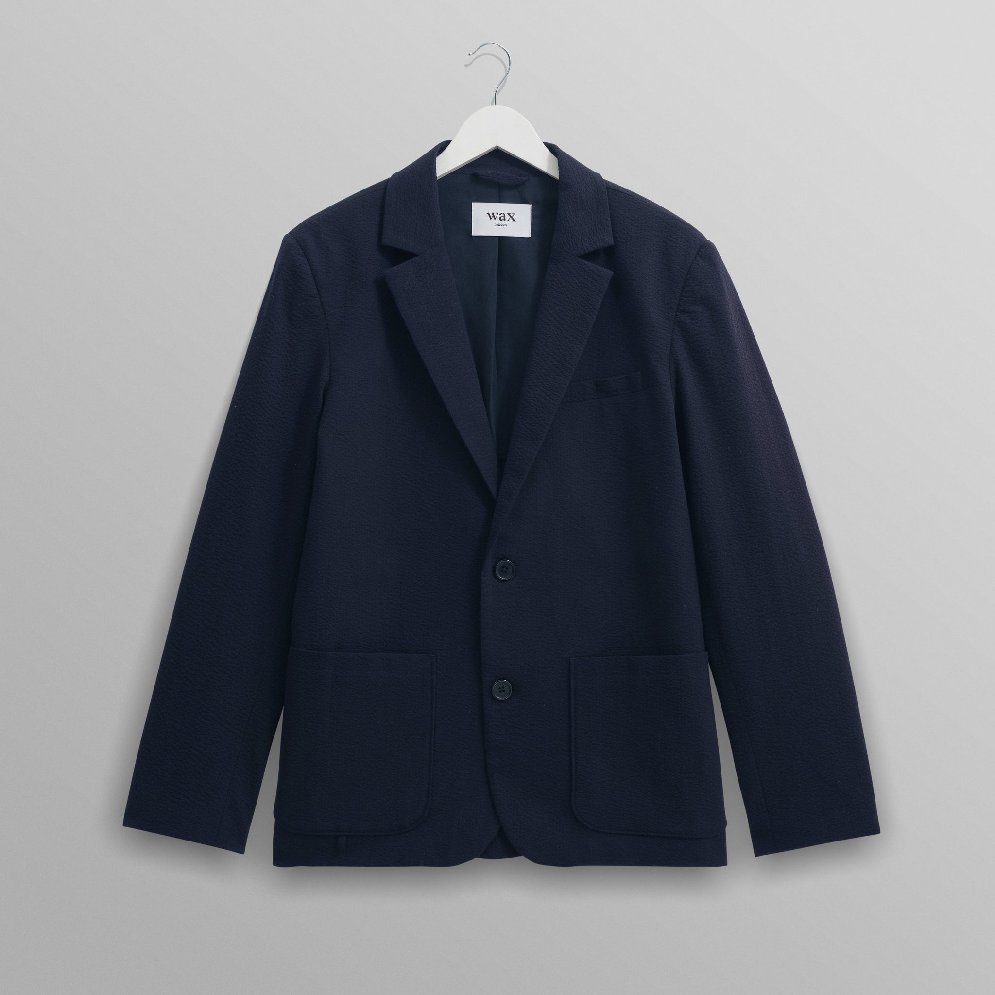 wax london men's Fintry - Navy Seersucker Blazer
