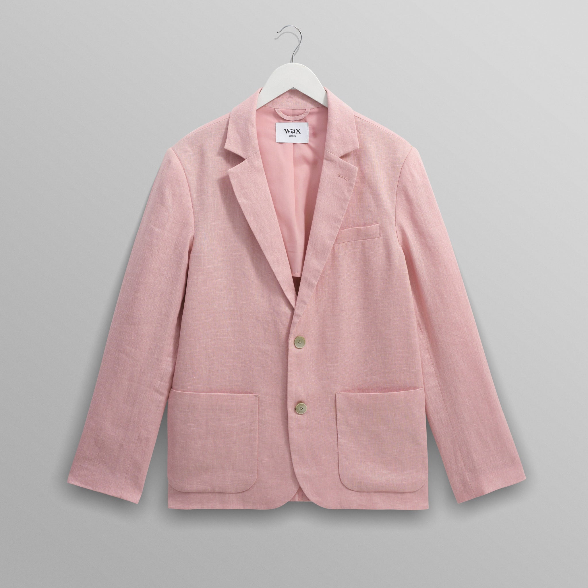 wax london men's Fintry - Pale Pink Linen Blazer