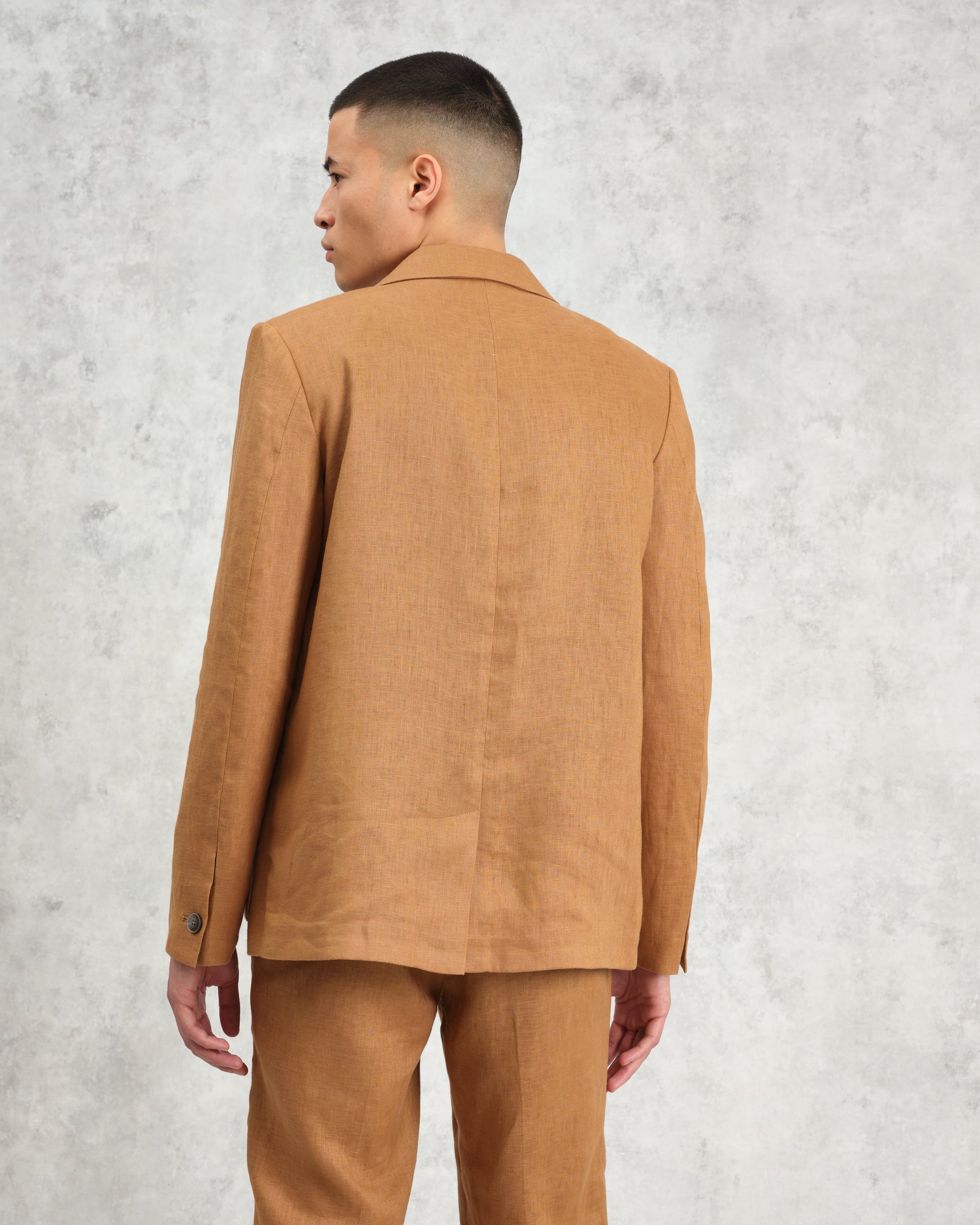 wax london men's Fintry - Tan Linen Blazer